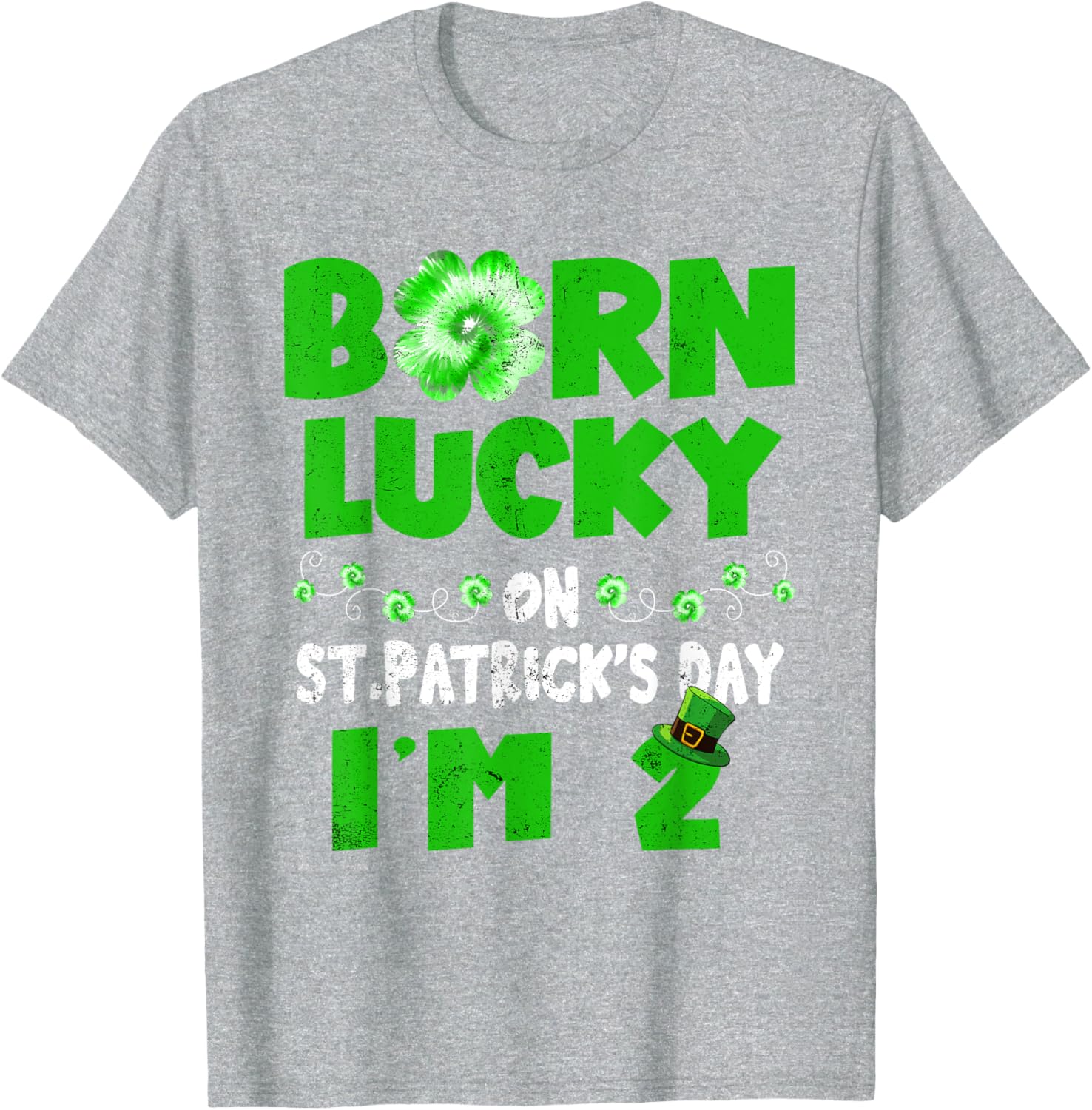 Born Lucky St. Patrick's Day 2nd Birthday T-Shirt for Kids - 20