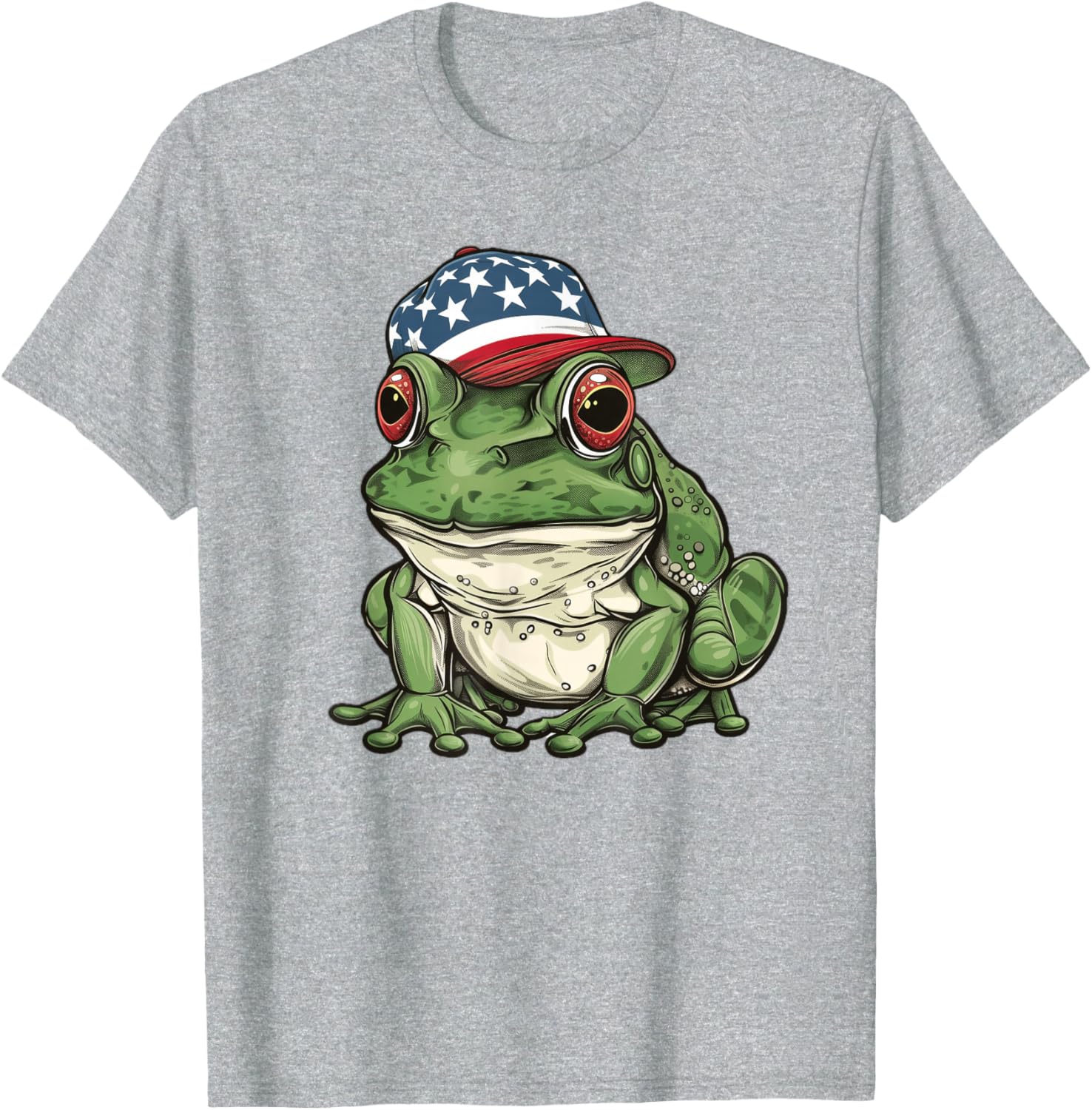 American Bullfrog T-Shirt with USA Hat – Fun and Unique Apparel - 1