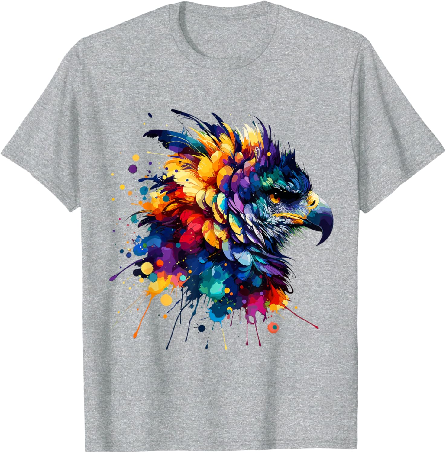 Colorful Harpy Eagle Splash Art T-Shirt for Nature Lovers and Wildlife Fans - 29