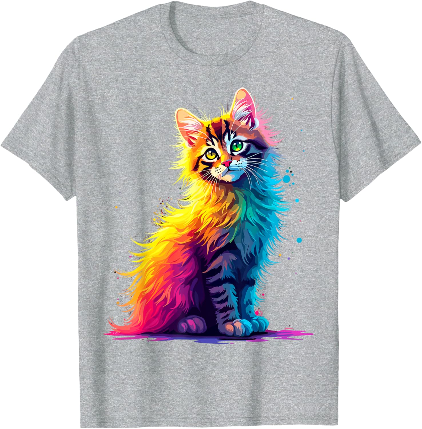 Colorful Cute Kitty T-Shirt for Cat Lovers - Fun Pop Art Design for All Ages - 23