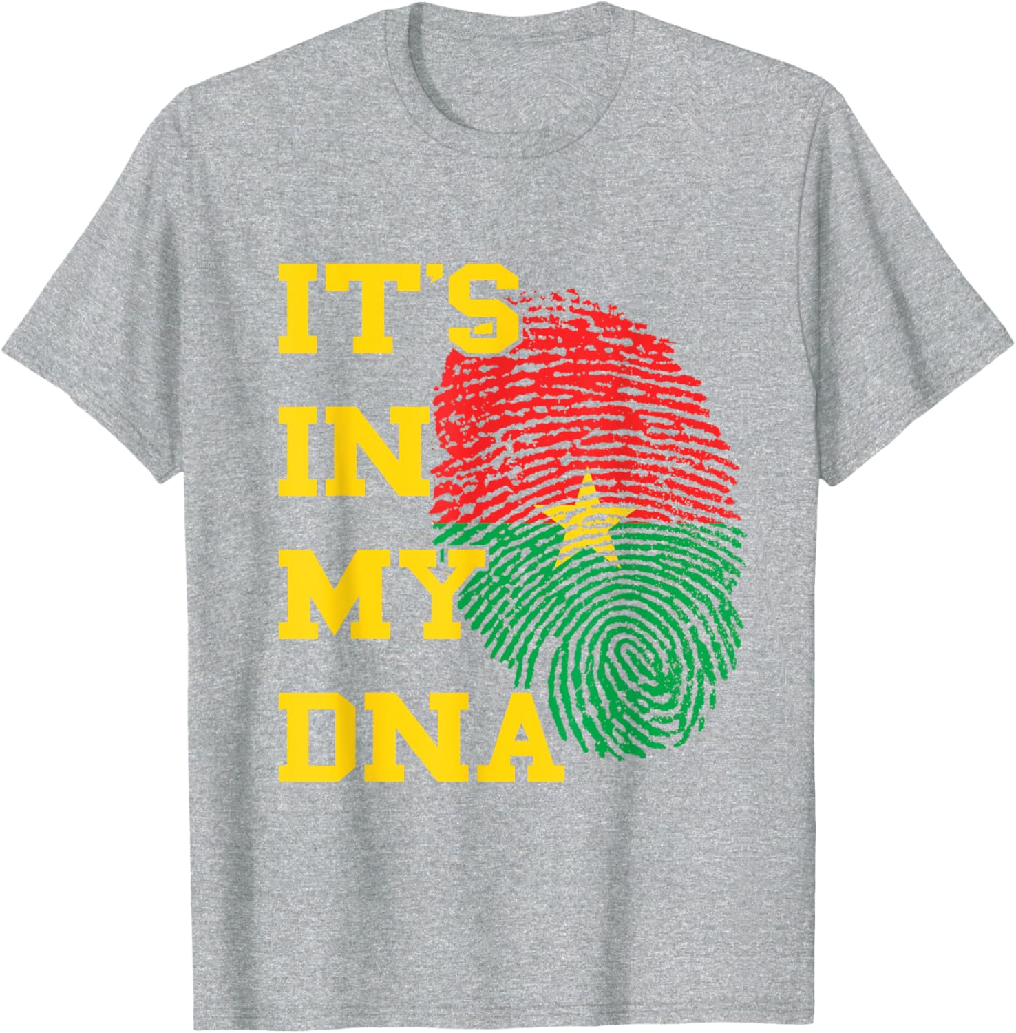 Burkina Faso It's In My DNA Flag Thumbmark T-Shirt for Proud Fans - 3