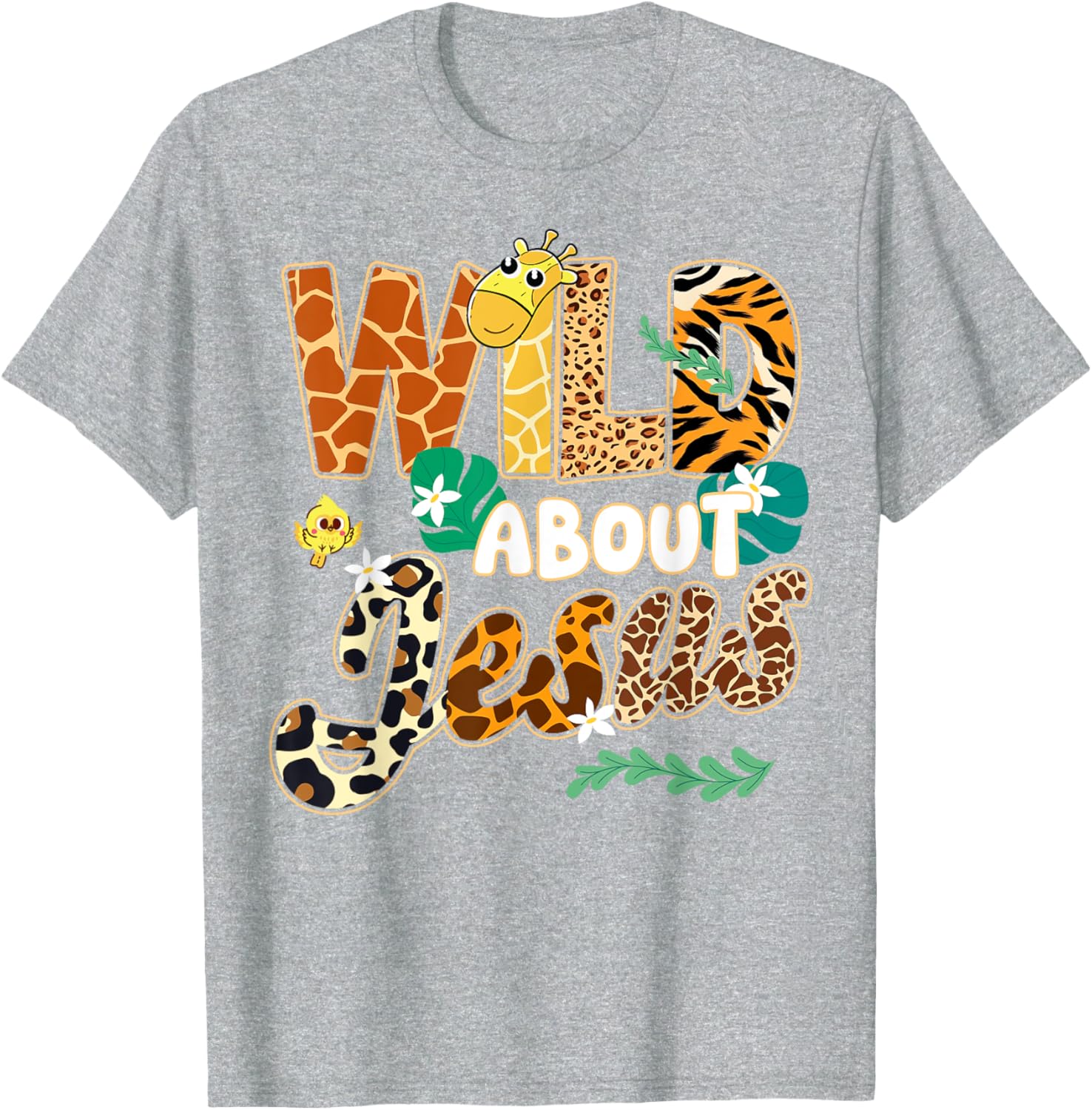 Wild About Jesus Kids T-Shirt with Fun Leopard Zebra Print Design - 15