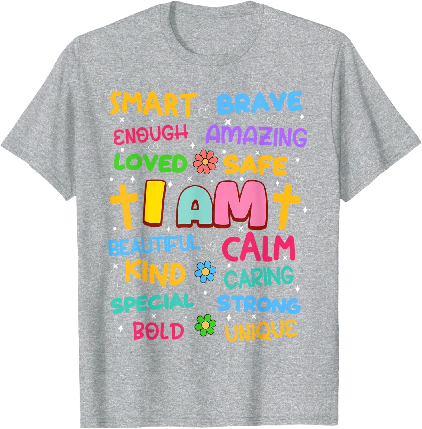 Colorful I Am Daily Affirmation T-Shirt for Christian Toddler Girls - 1