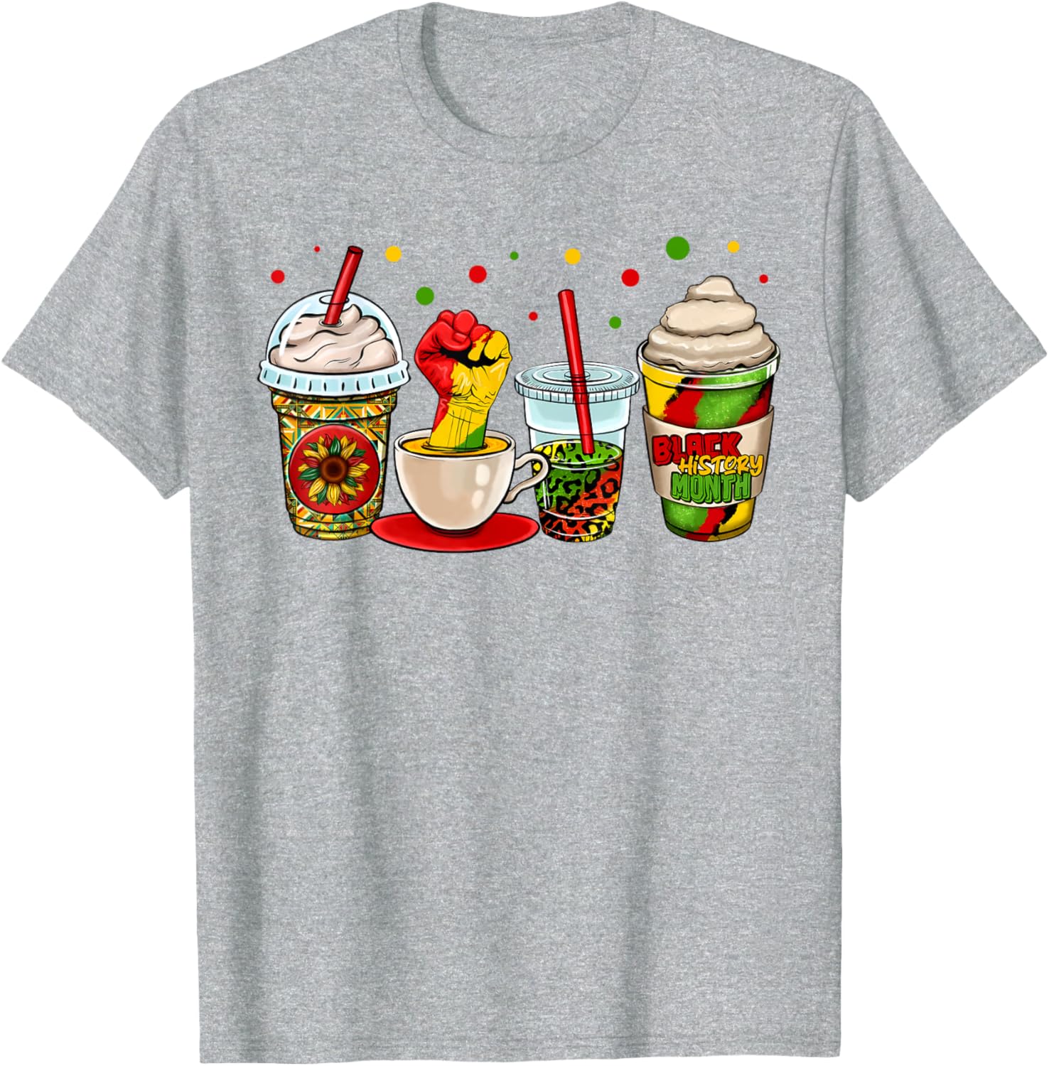 Celebrate Black History Month with Kente Dashiki Coffee Cup T-Shirt - 18
