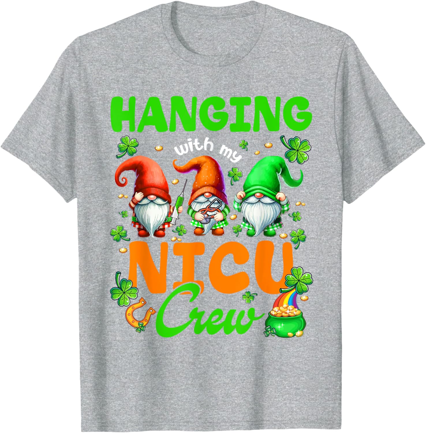 Adorable NICU Nurse Gnome St. Patrick's Day T-Shirt for Nurses and Friends - 6