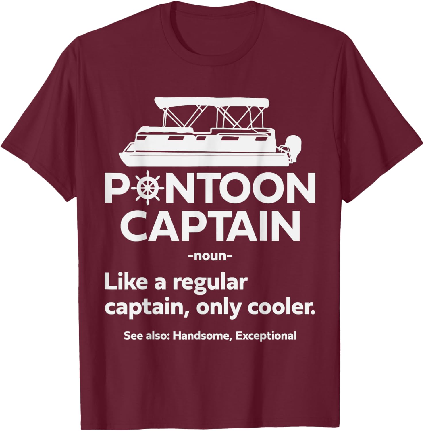 Funny Pontoon Boat Captain Dad T-Shirt for Sailing and Boating Fun - 5