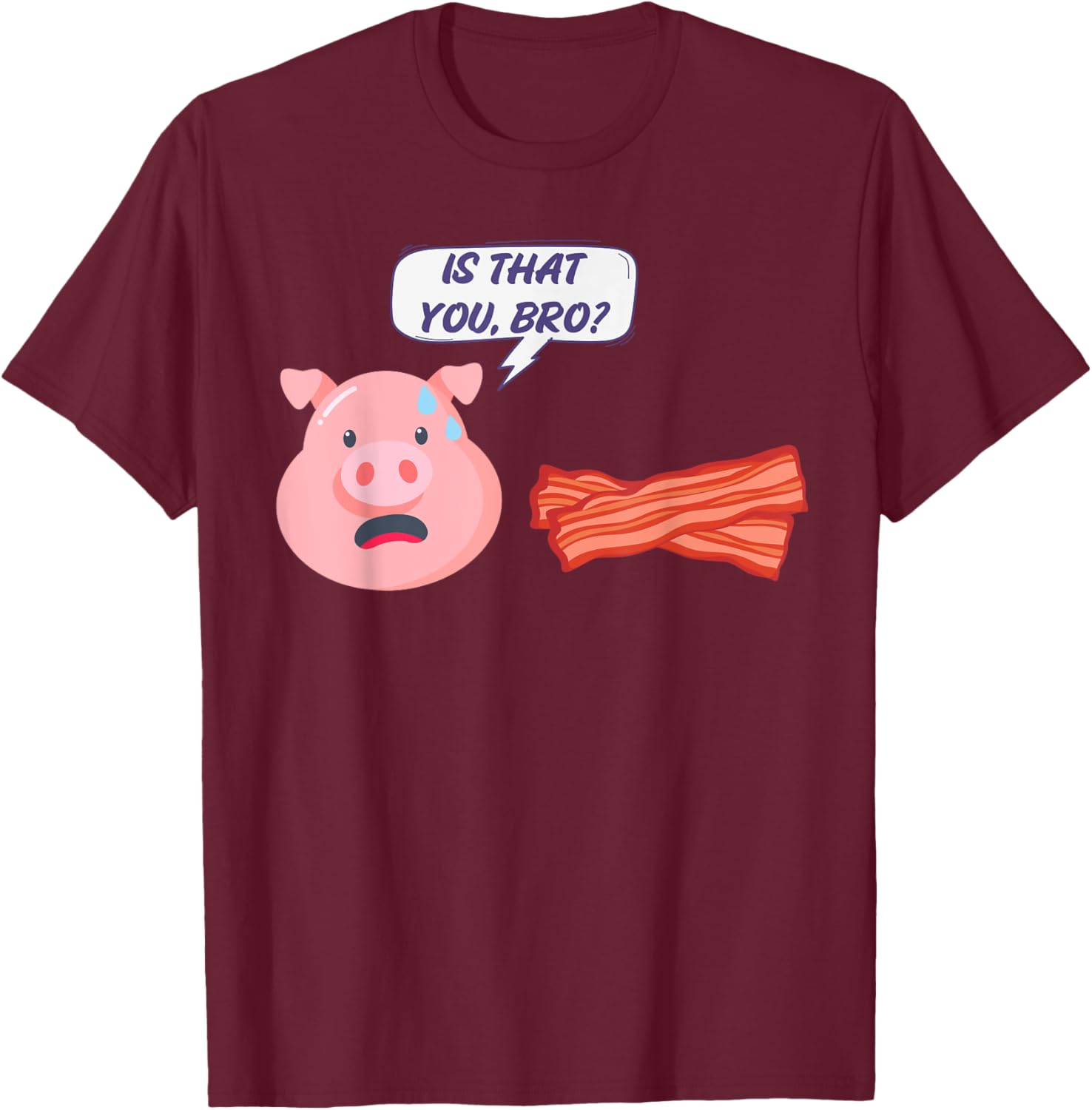 Funny Bacon Lover T-Shirt with Humorous Pig Design for Foodies - 8