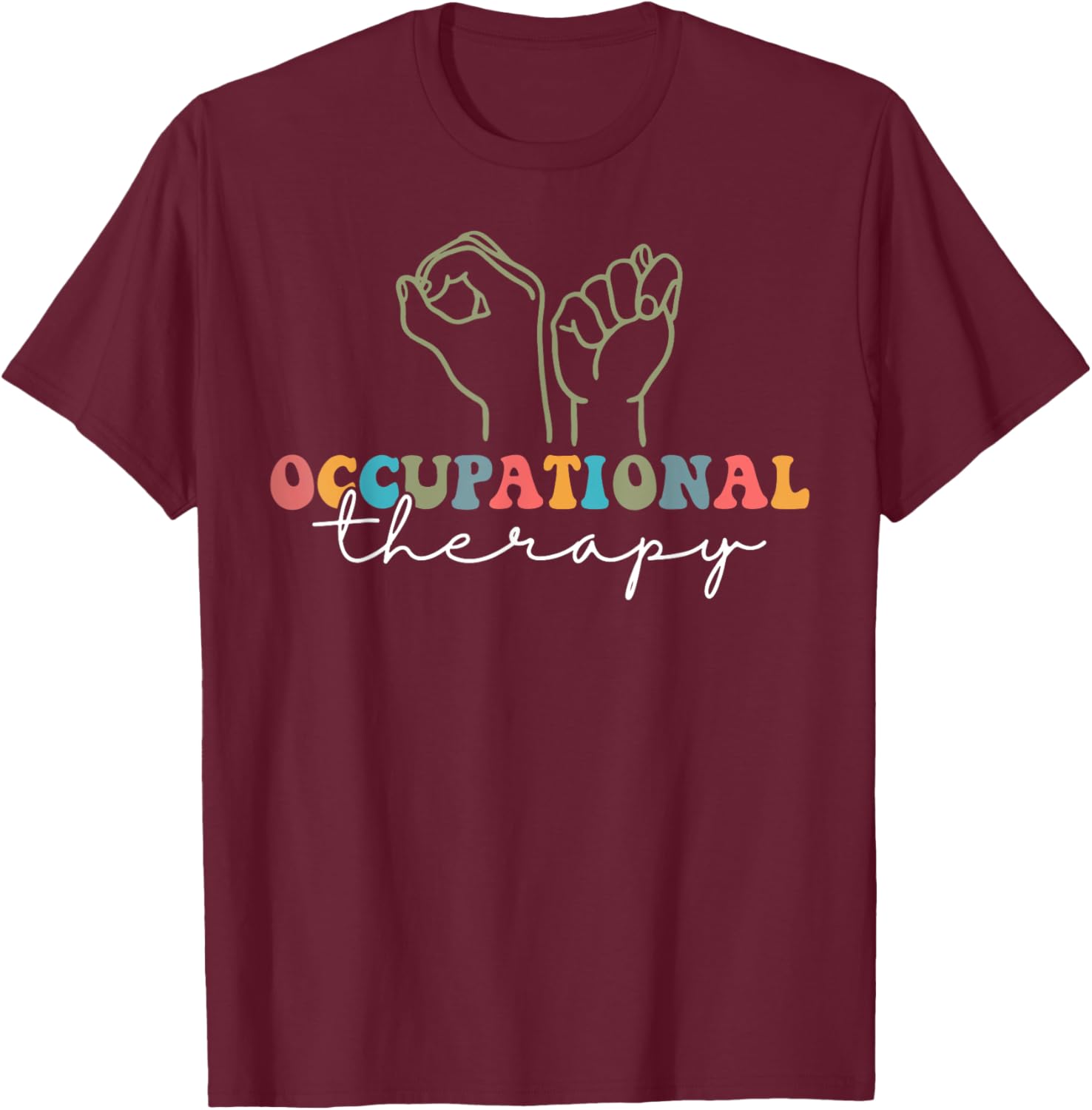 Retro OT Sign Language Therapist T-Shirt for Occupational Therapy Fans - 14