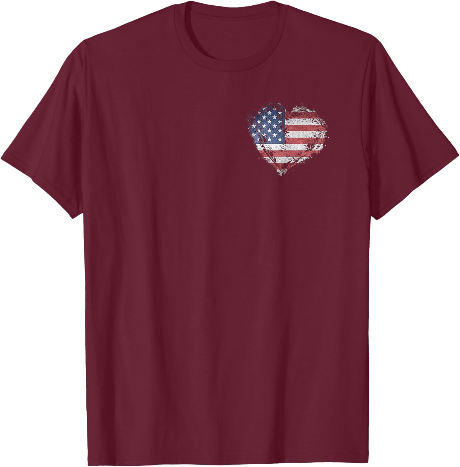 Stylish Heart Shape American Flag T-Shirt for All-American Fashion - 13