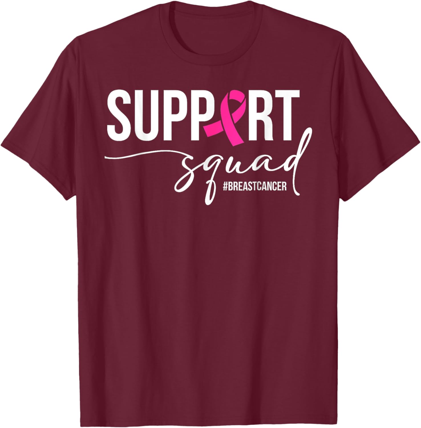 Breast Cancer Warrior Support Squad T-Shirt for Awareness and Empowerment - 26