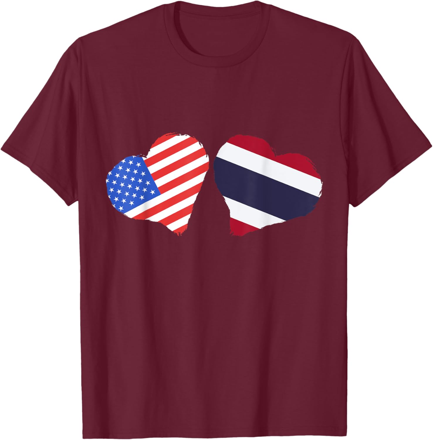 Thailand USA Heart Flag T-Shirt for Thai Roots and Pride in America - 16
