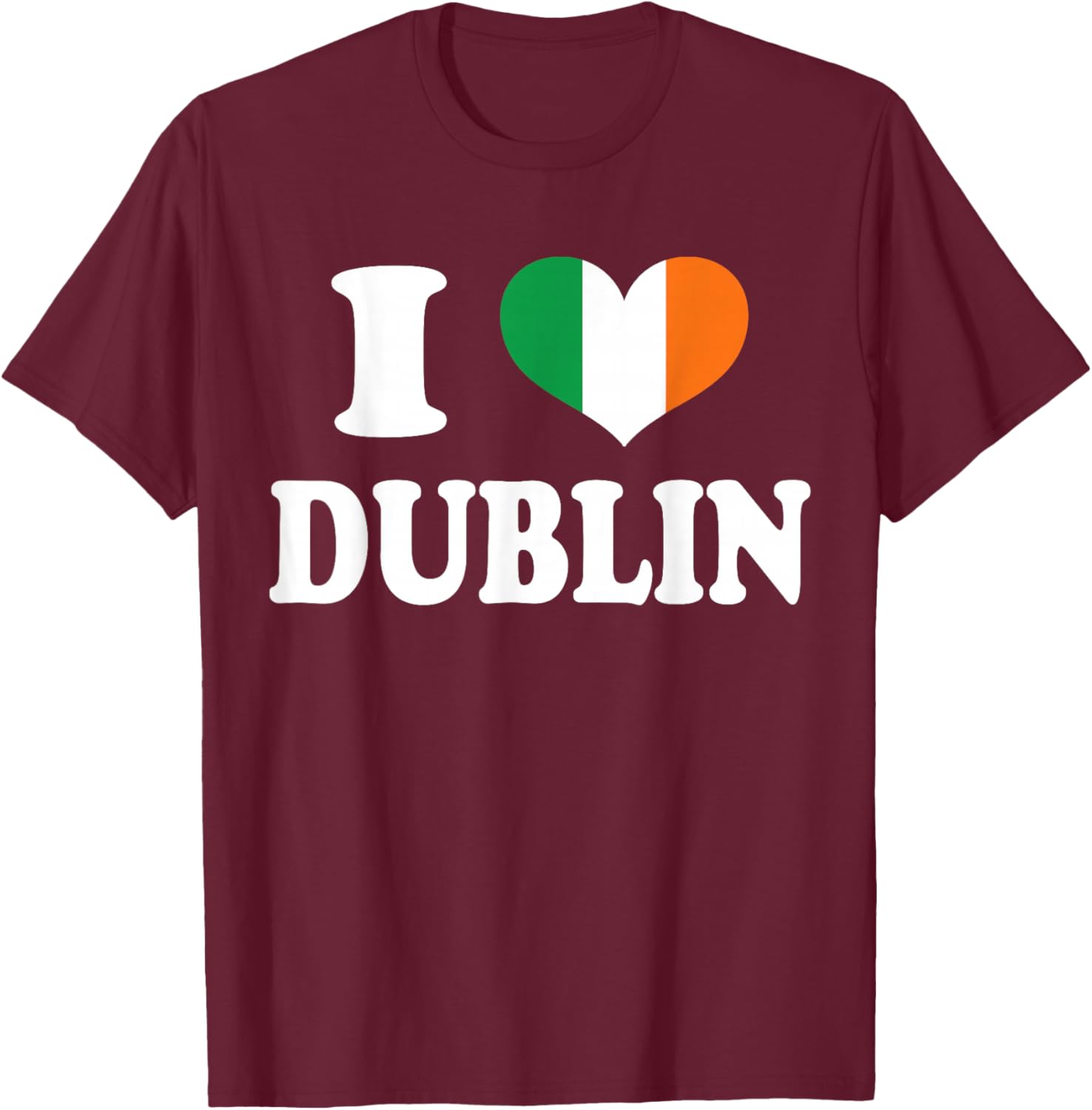 I Love Dublin St Patricks Day T-Shirt with Ireland Flag Heart Design - 6