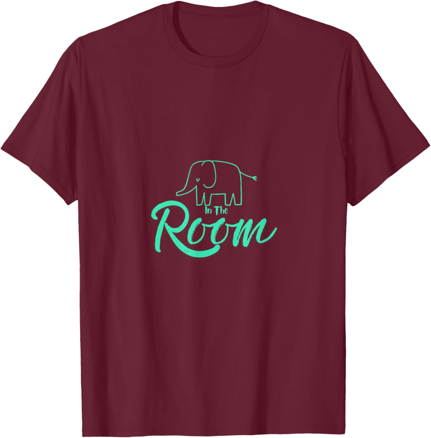 Unisex Elephant in the Room Tee Black Cotton Blend Short Sleeve T-Shirt - 24