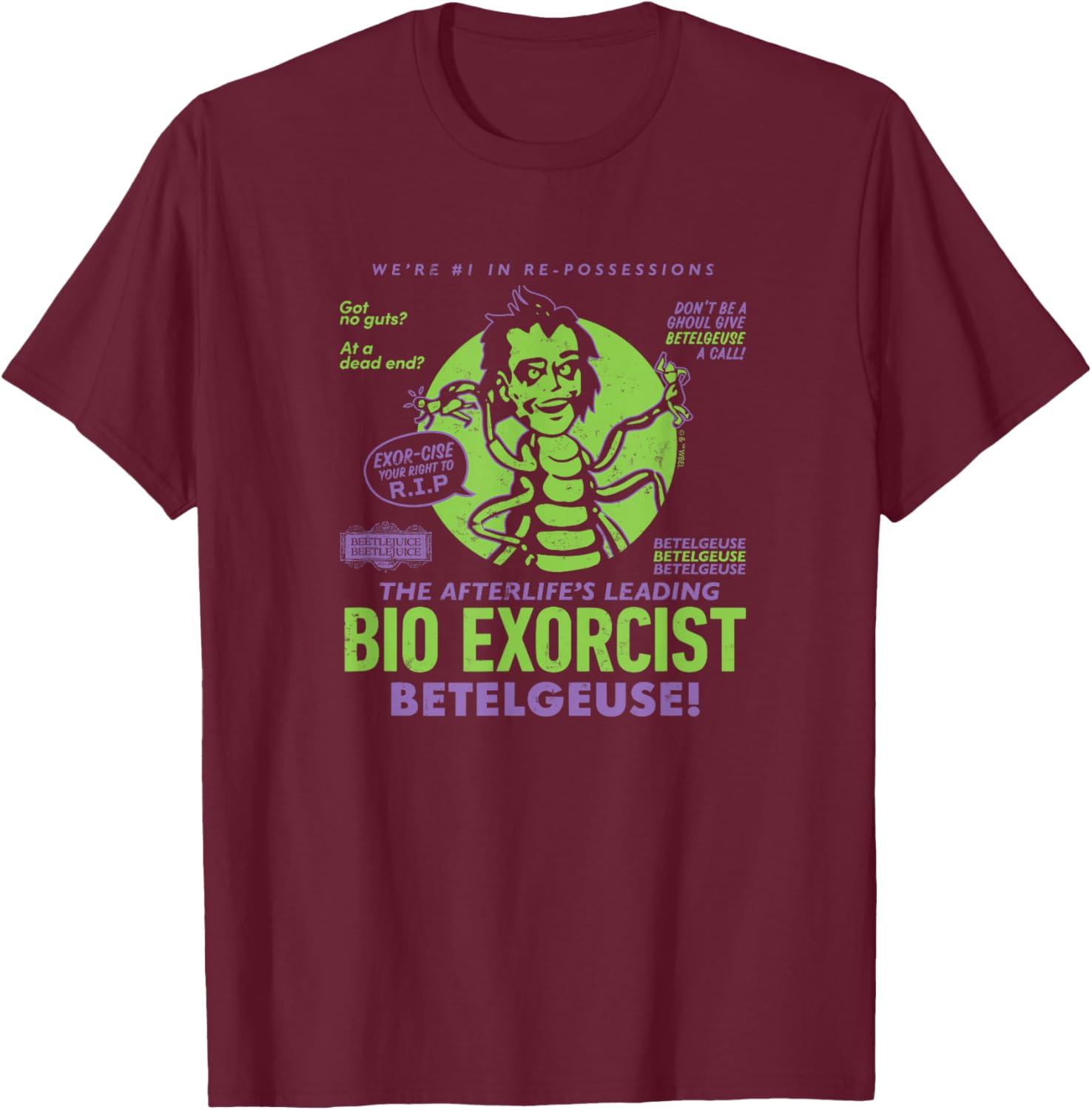 Beetlejuice Bio Exorcist Betelgeuse T-Shirt for Fans of Humor and Horror - 5