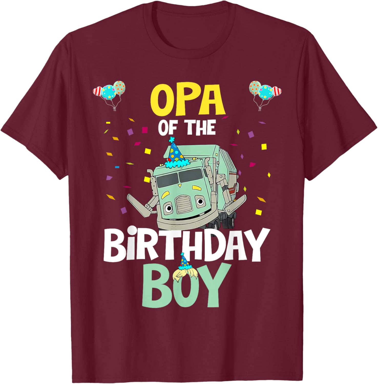 Opa Of The Birthday Boy Garbage Truck Recycling T-Shirt for Kids - 4