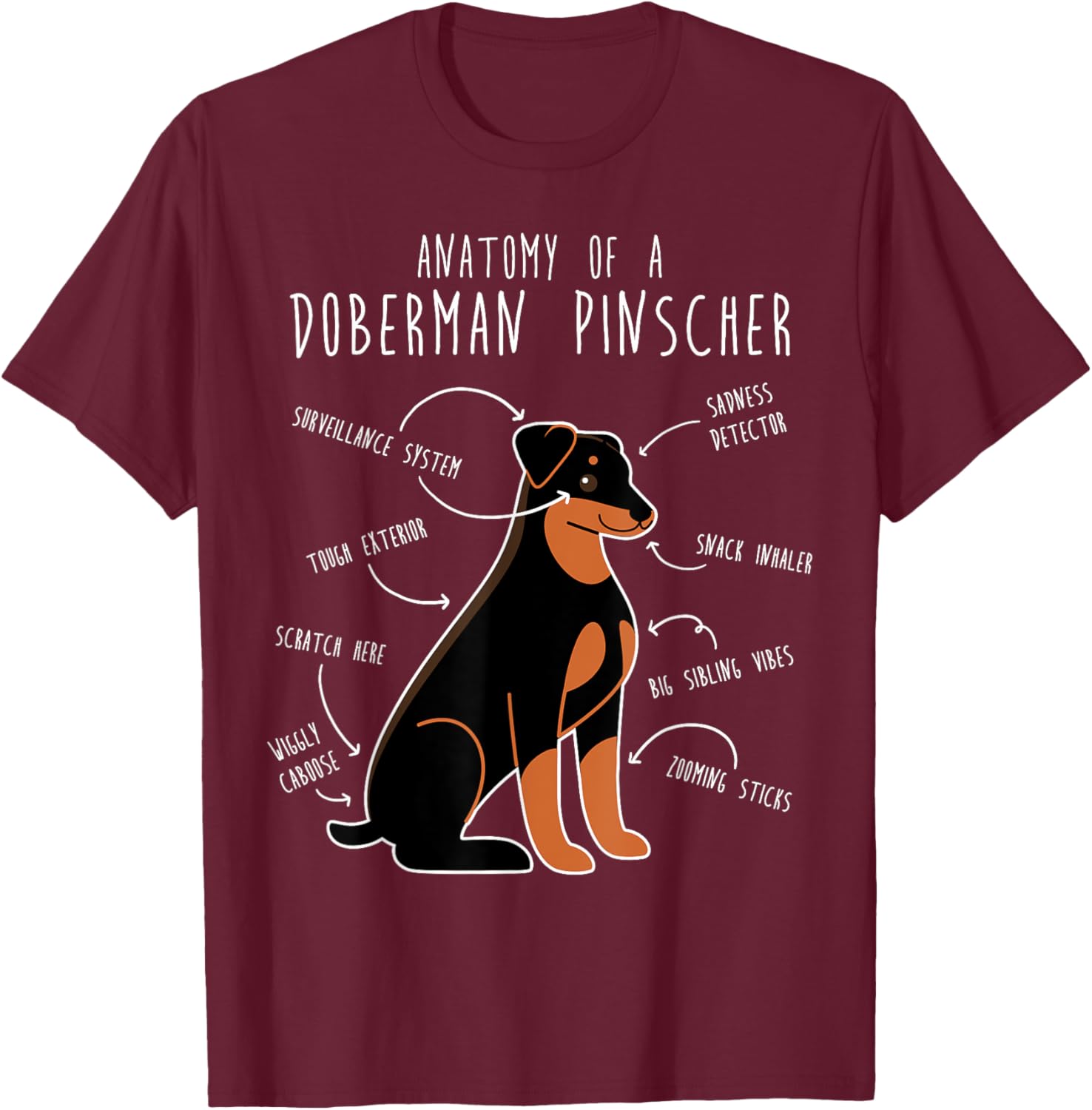 Cute Doberman Pinscher Floppy Ears T-Shirt for Proud Pet Moms - 7