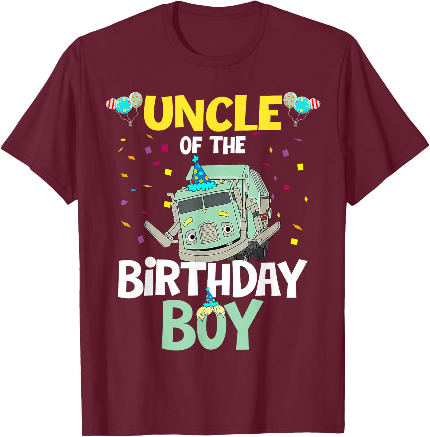 Uncle of the Birthday Boy Garbage Truck T-Shirt Fun Recycling Gift - 10