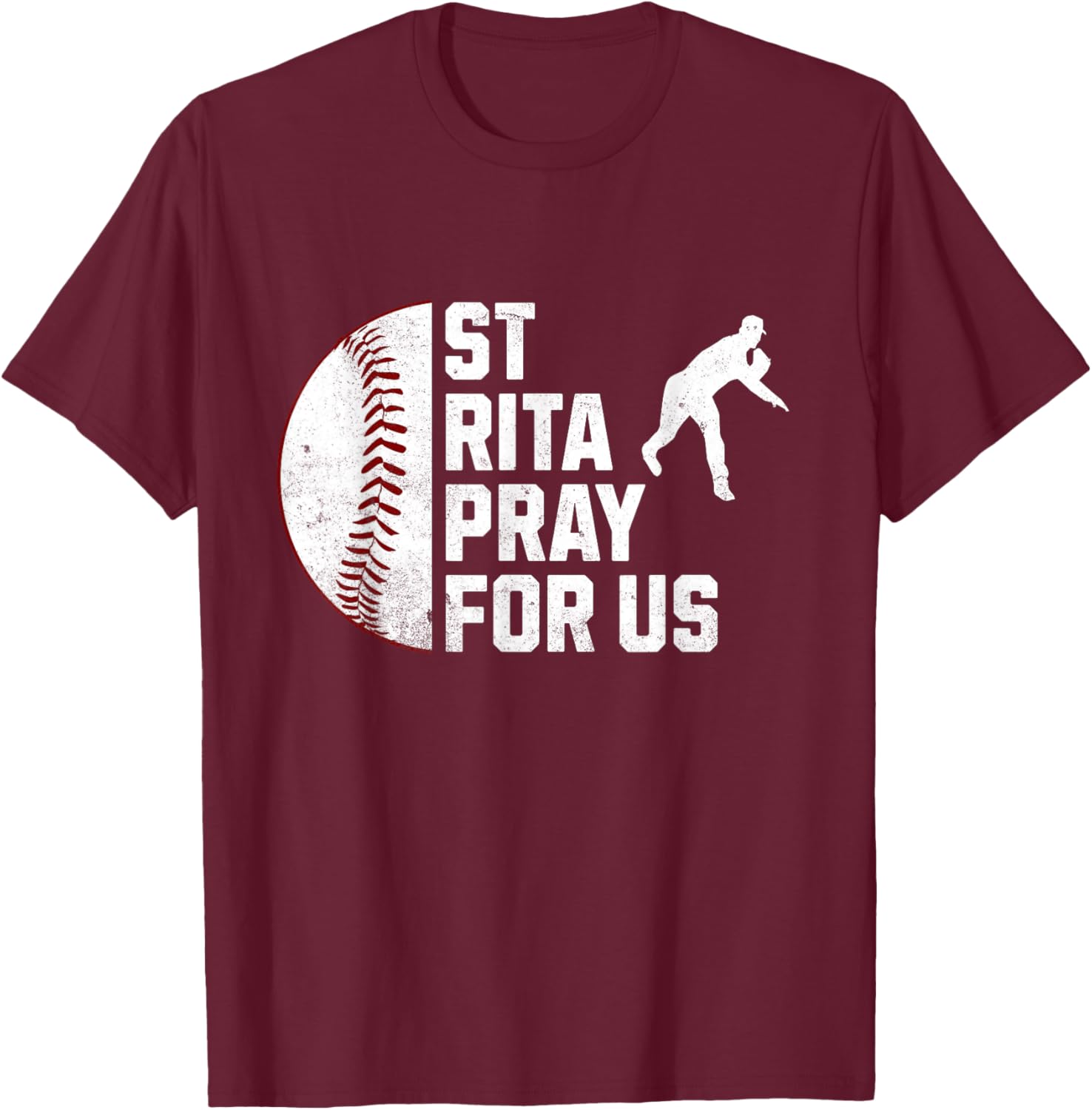 St Rita of Cascia Baseball Pitcher Patron Saint T-Shirt for Prayer Warriors - 4