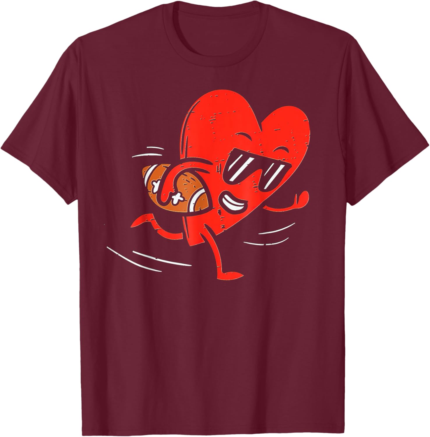 Heart Football Valentines Day T-Shirt for Boys - Perfect Sports Gift - 14
