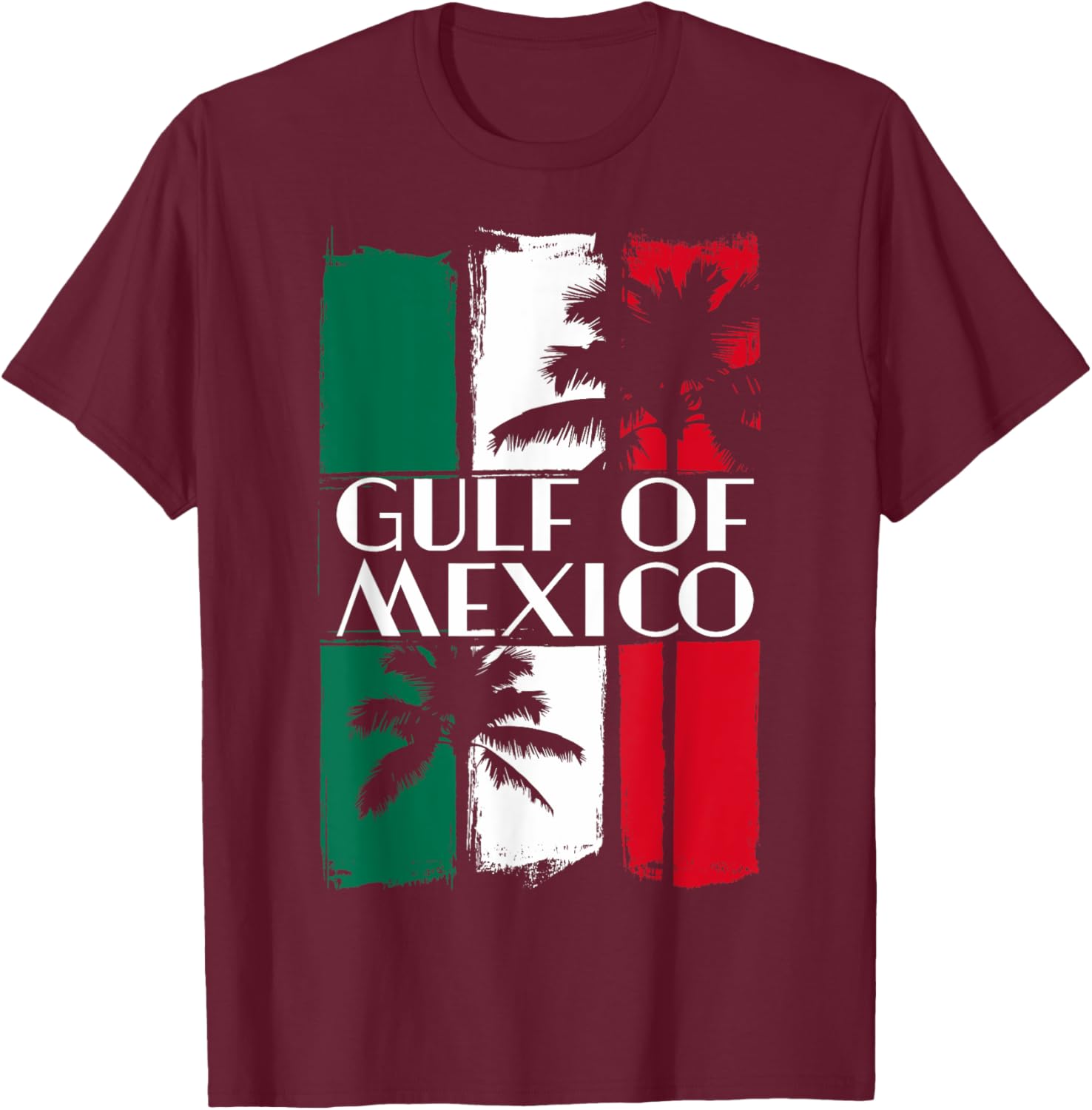 Gulf of Mexico T-Shirt with Mexican Flag Colors and Palm Trees - 8