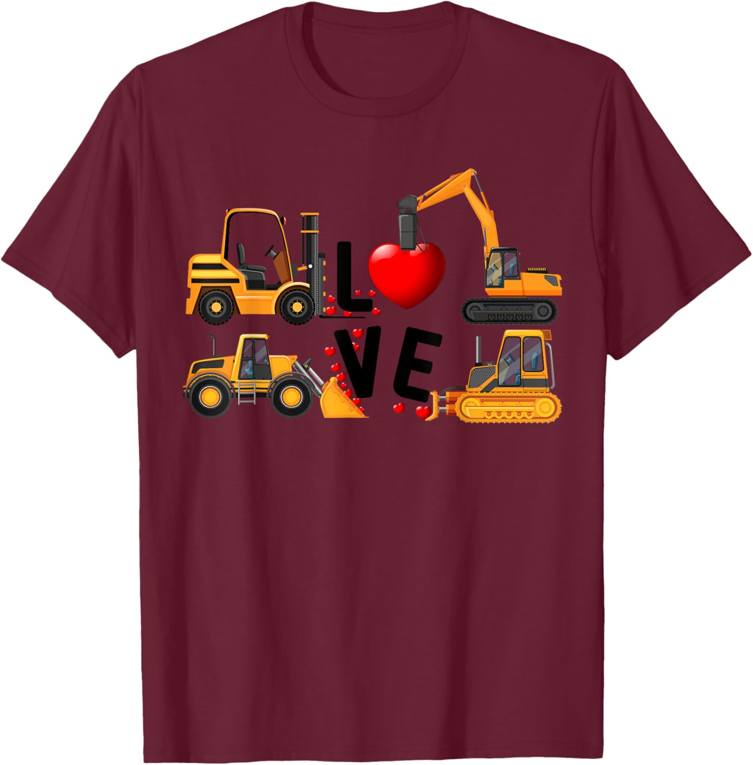 Cute Excavator Hearts Valentine's Day T-Shirt for Boys - Fun and Stylish! - 13
