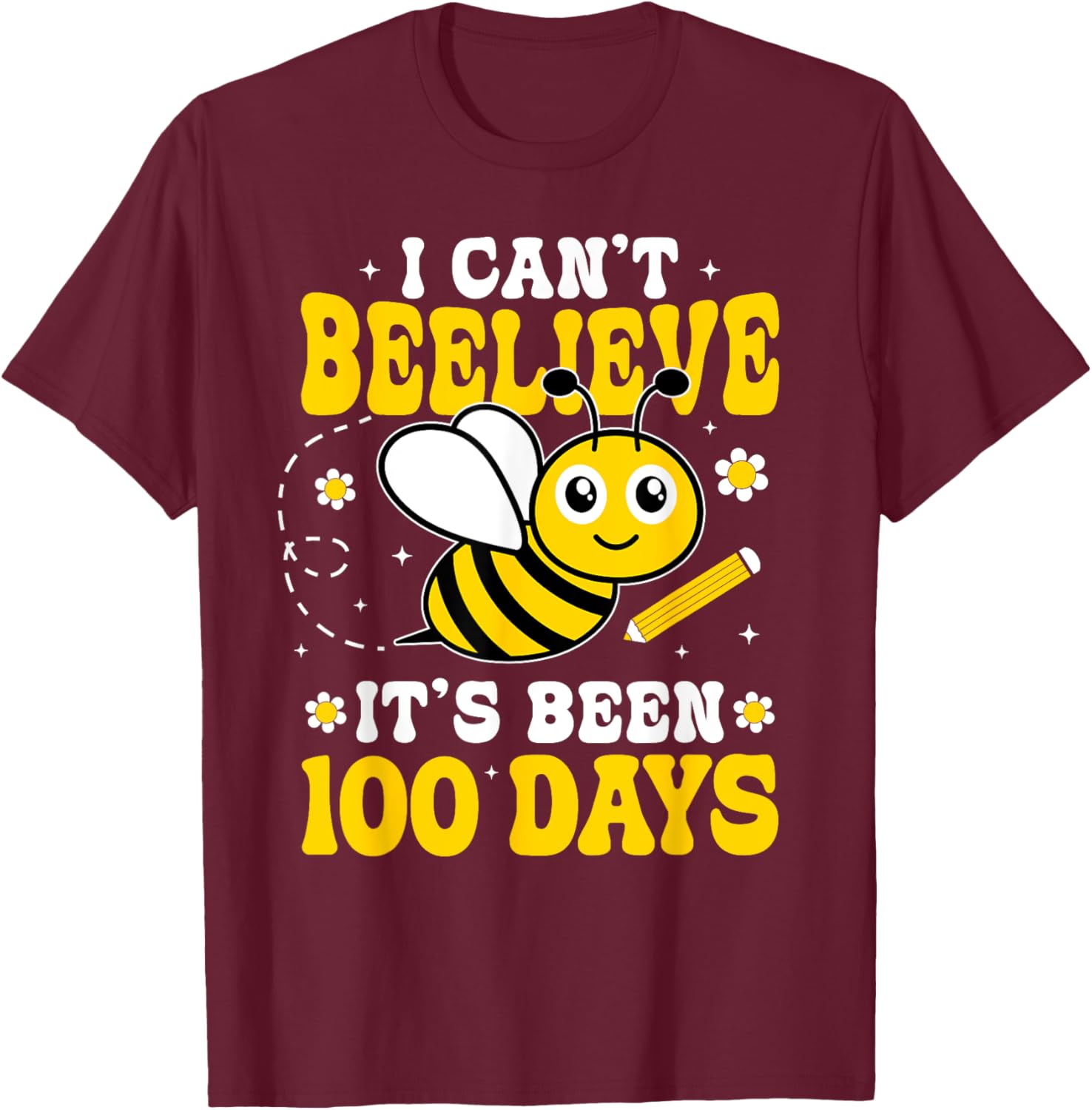 Cute Bee 100 Days of School T-Shirt for Kids Fun School Celebration - 4