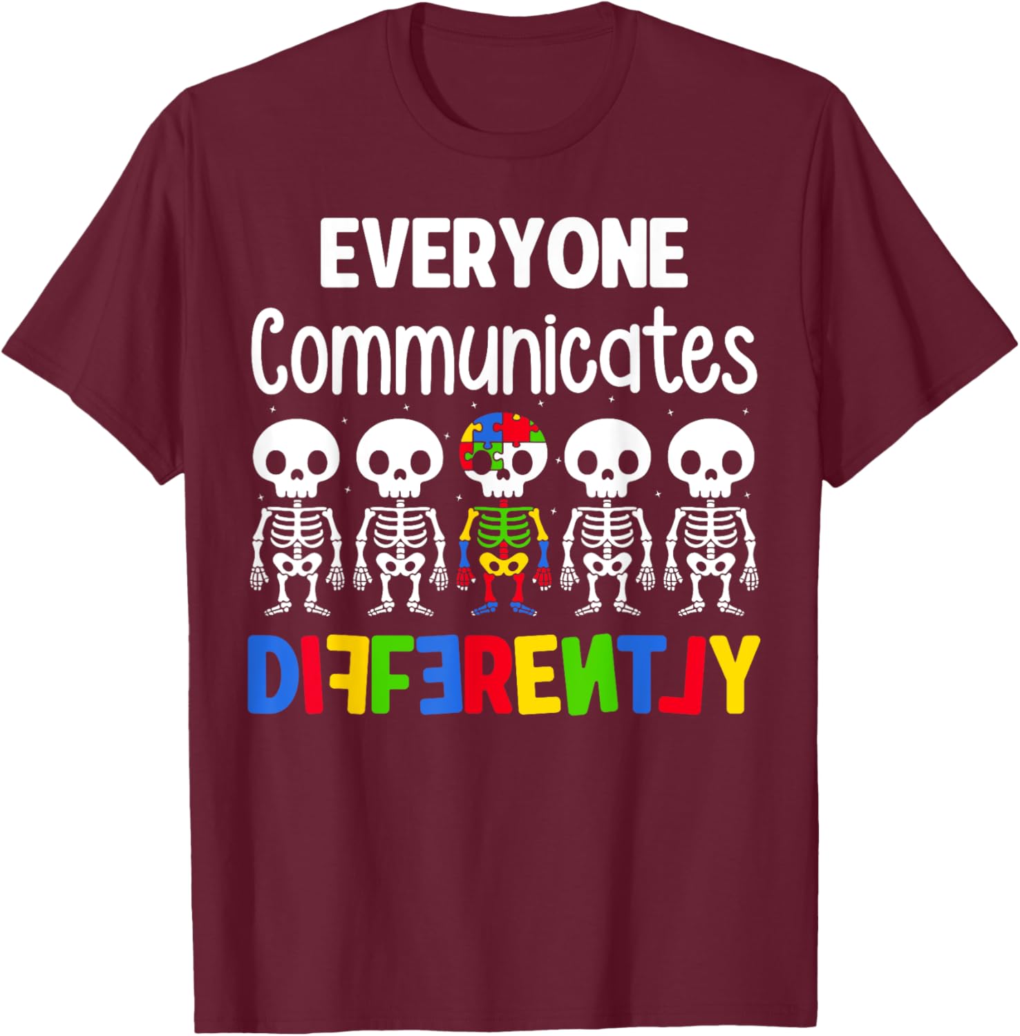 Everyone Communicates Differently Autism T-Shirt for Kids Fun and Inclusive - 2