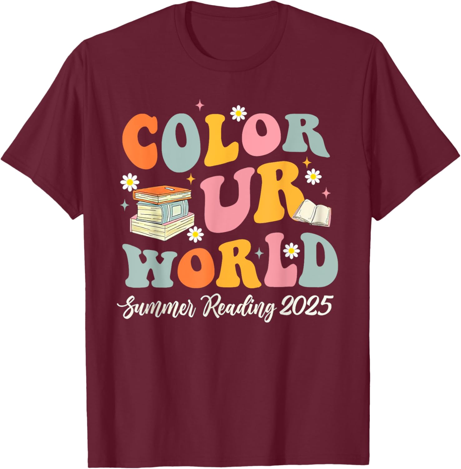 Retro Groovy Summer Reading Program 2025 T-Shirt for Kids and Adults - 6
