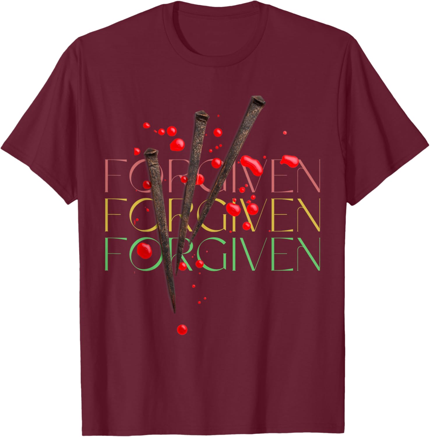 Forgiven Love Jesus T-Shirt Faith Graphic Tee for Christians - 6