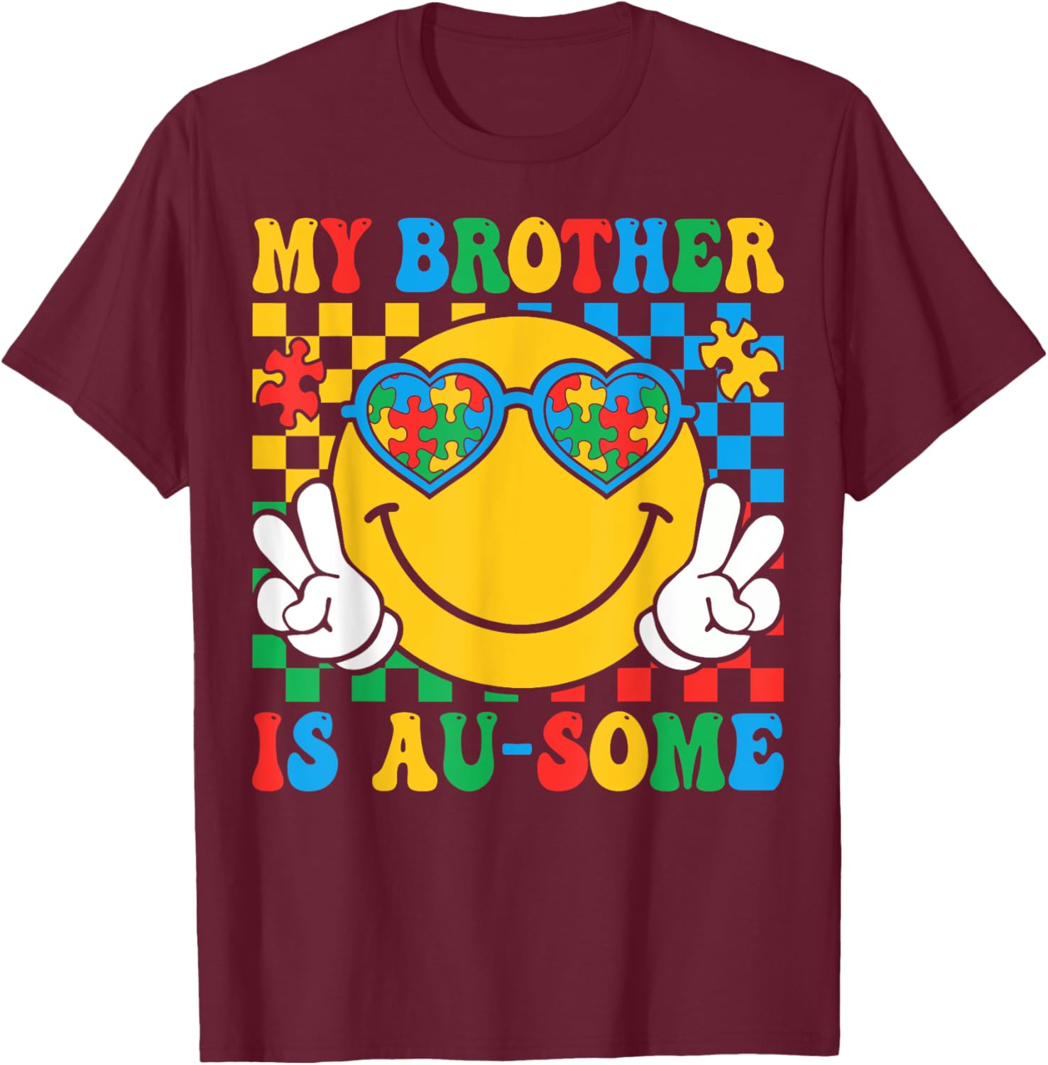 My Brother Is Awesome Autism Awareness T-Shirt for Sisters and Kids - 19