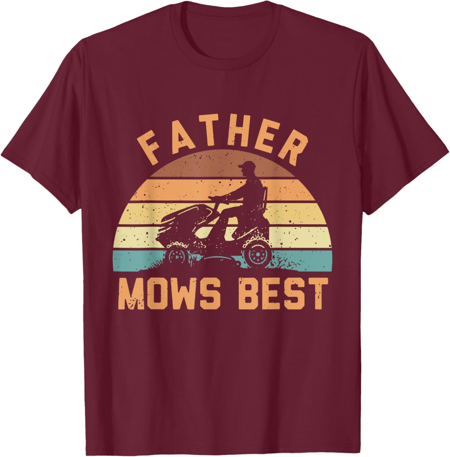 Father Mows Best Funny Retro Dad T-Shirt for Mowing Enthusiasts - 6