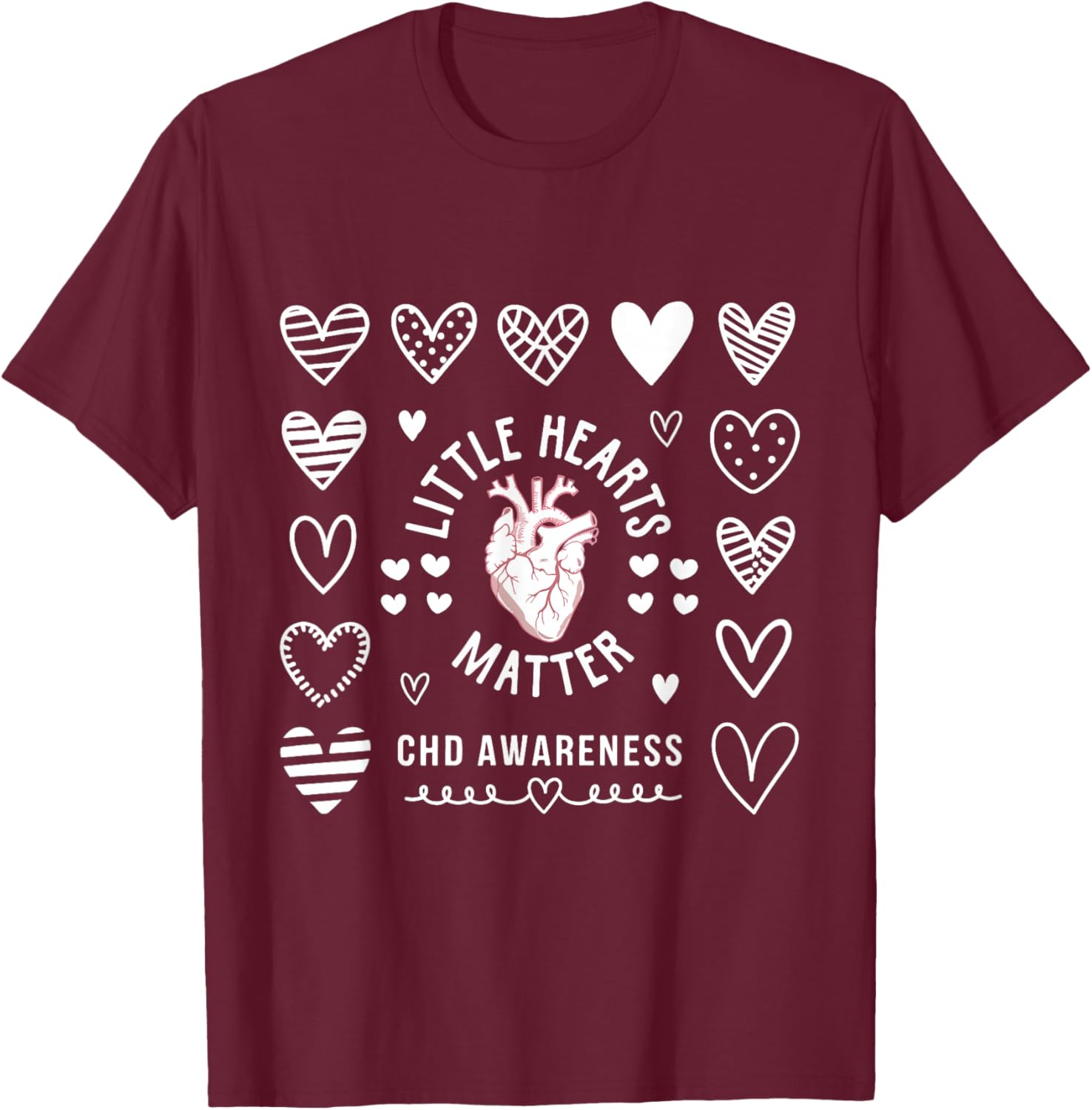 Heart Anatomy Valentine CHD Awareness T-Shirt for Heart Health Support - 3