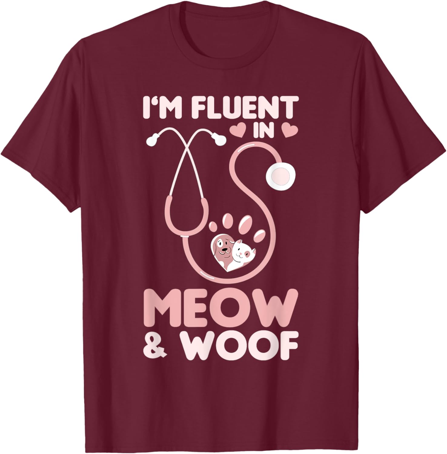 Cute Veterinary Design Stethoscope Paw Vet Tech T-Shirt for Animal Lovers - 4