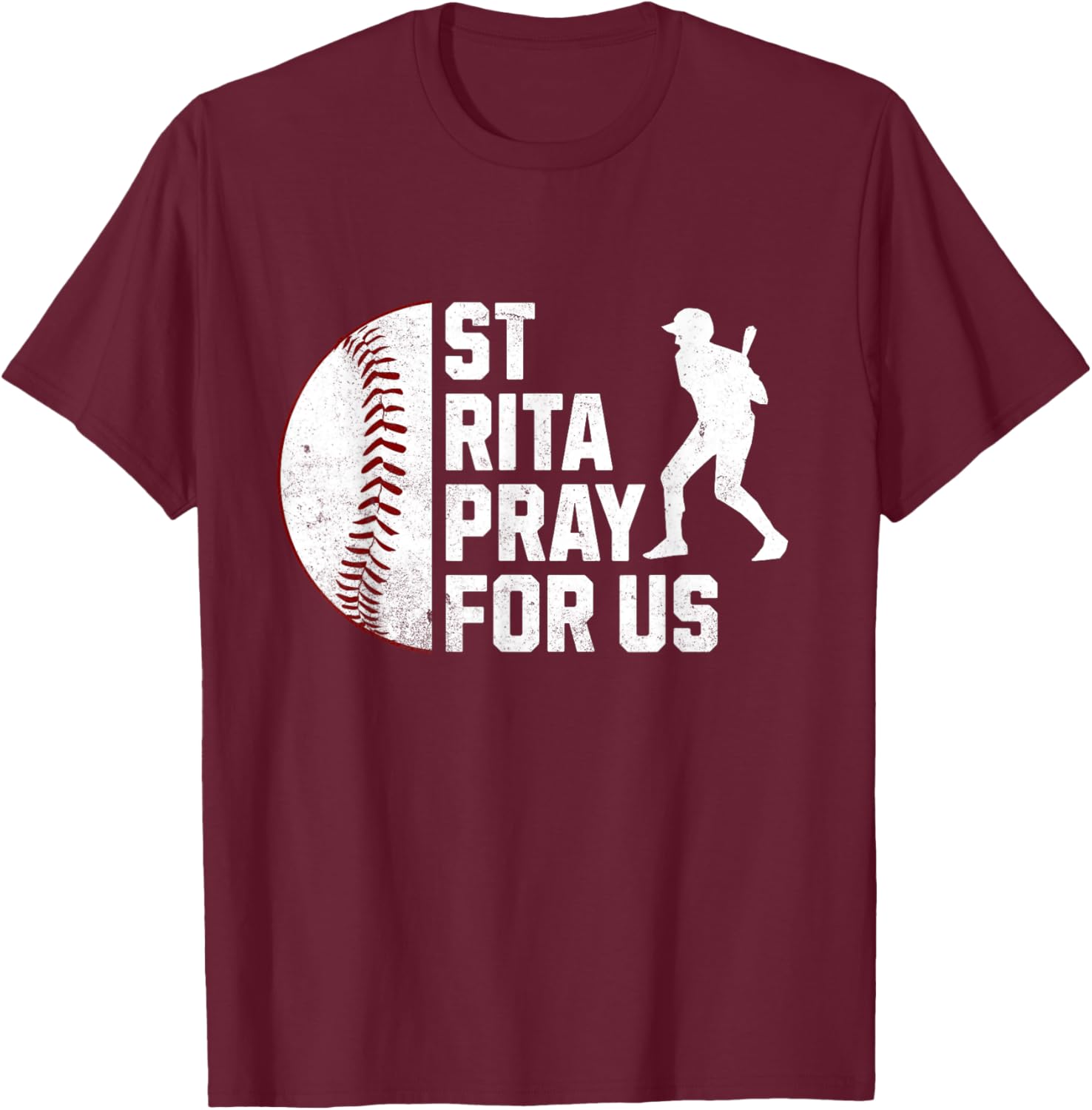 St Rita of Cascia Baseball Batter Patron Saint T-Shirt for Sports Lovers - 1