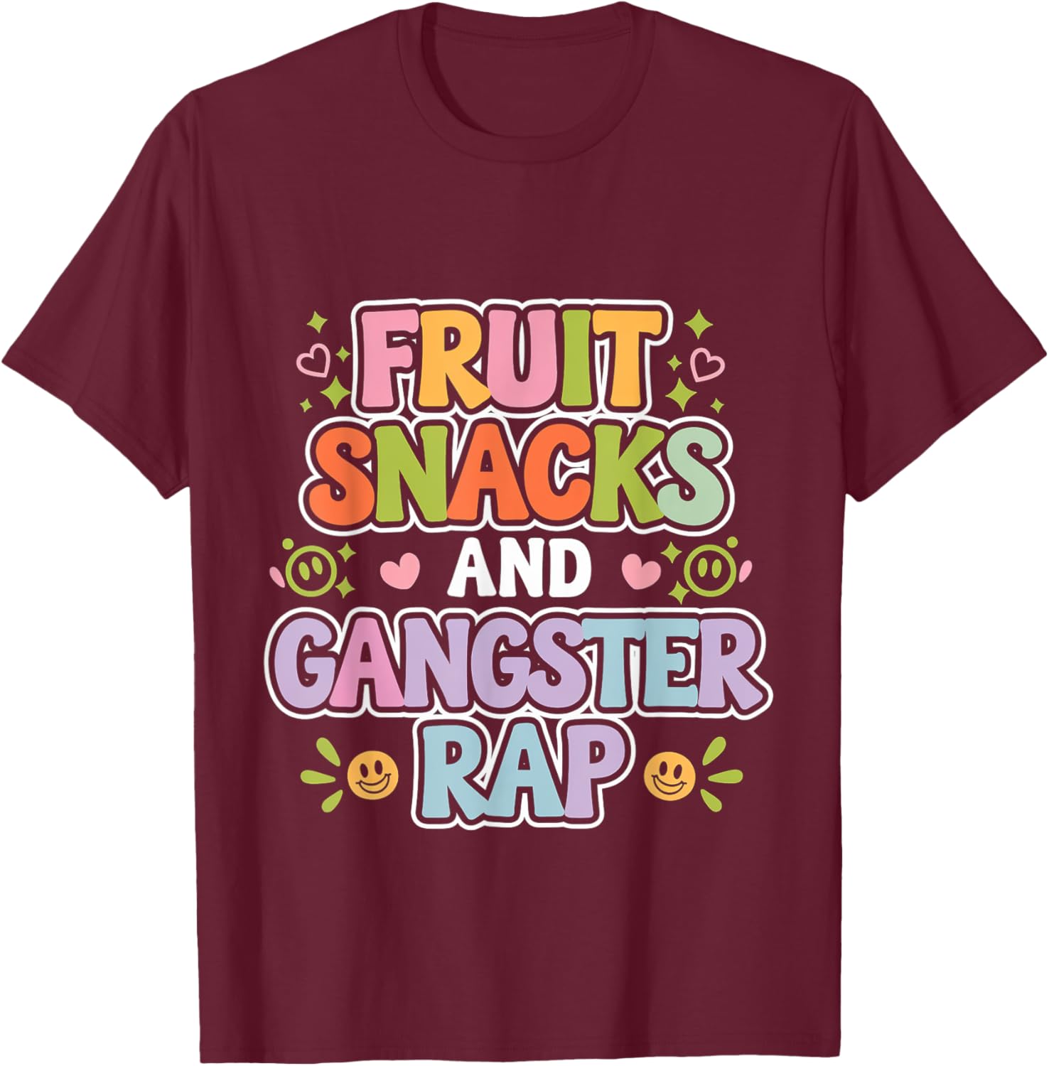 Fun Fruit Snacks and Gangster Rap Kid-Friendly Humor T-Shirt for Kids - 6