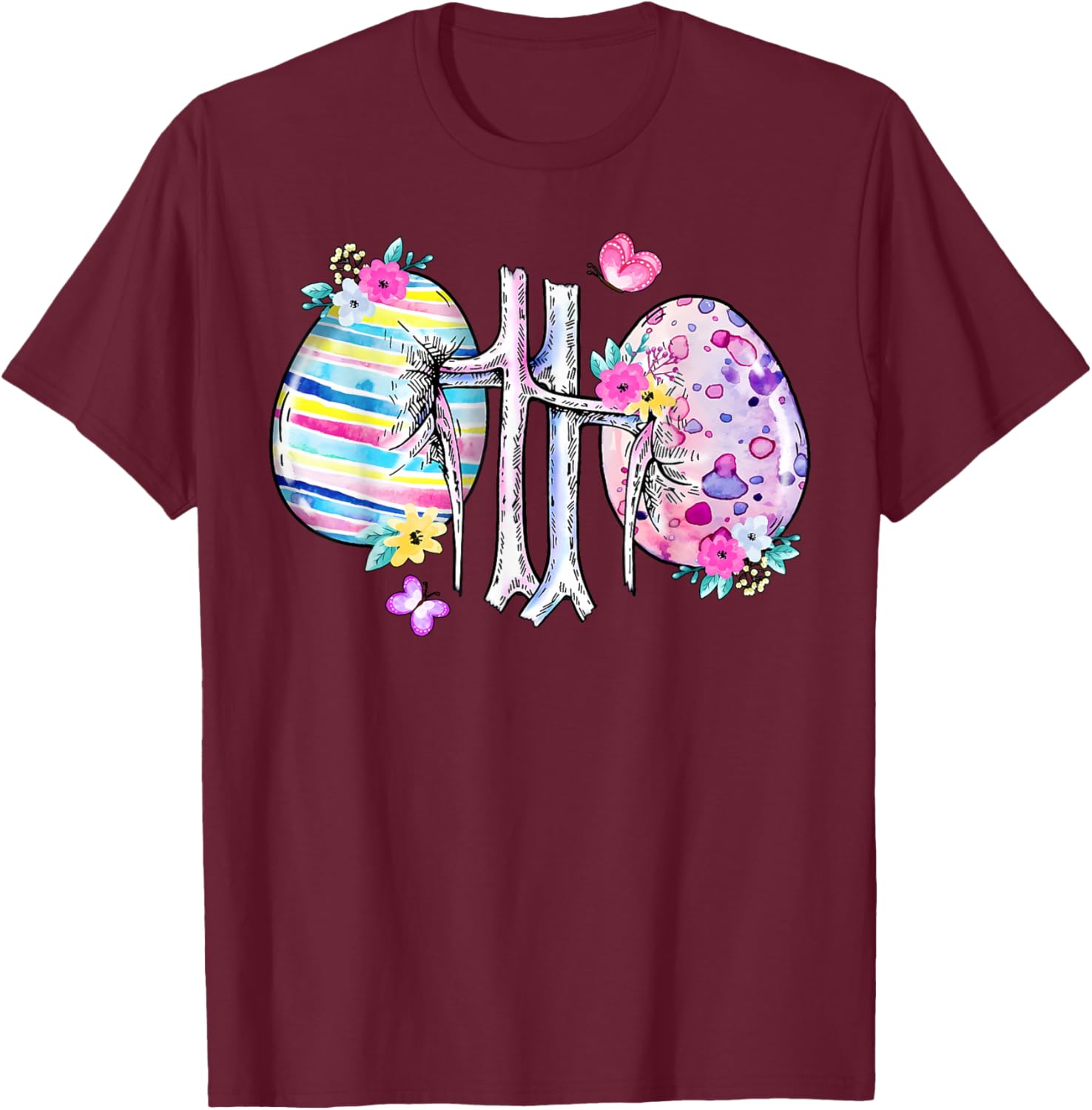 Floral Kidney Easter Egg T-Shirt for Dialysis Nurses and Technicians - 14