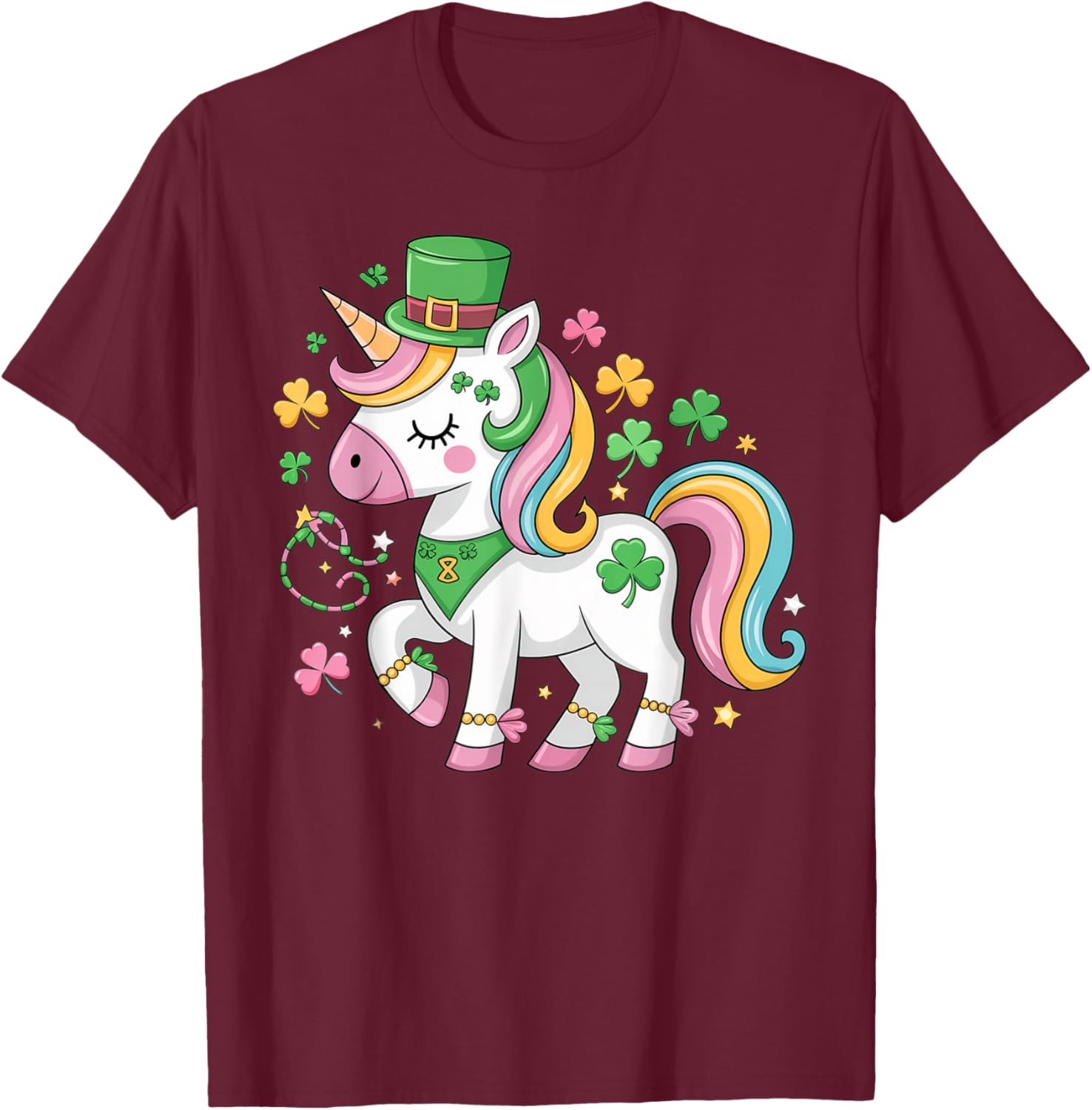 Cute Girls St Patricks Day Unicorn Shamrock Lepricorn T-Shirt for Kids - 2