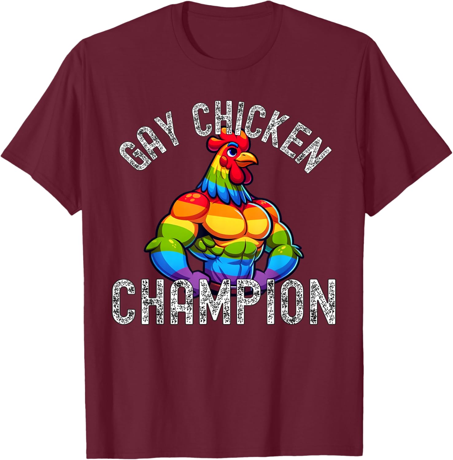 Gay Chicken Champion T-Shirt Fun Pride Apparel for LGBTQ+ Enthusiasts - 18