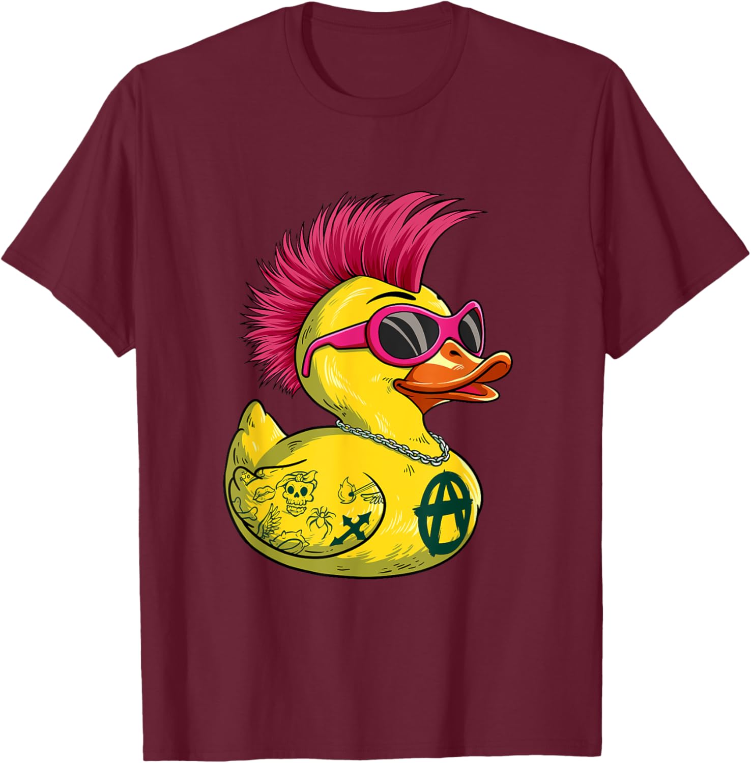 Punk Duck Rocker T-Shirt for Bold Style Lovers - Unique Fashion Statement - 15