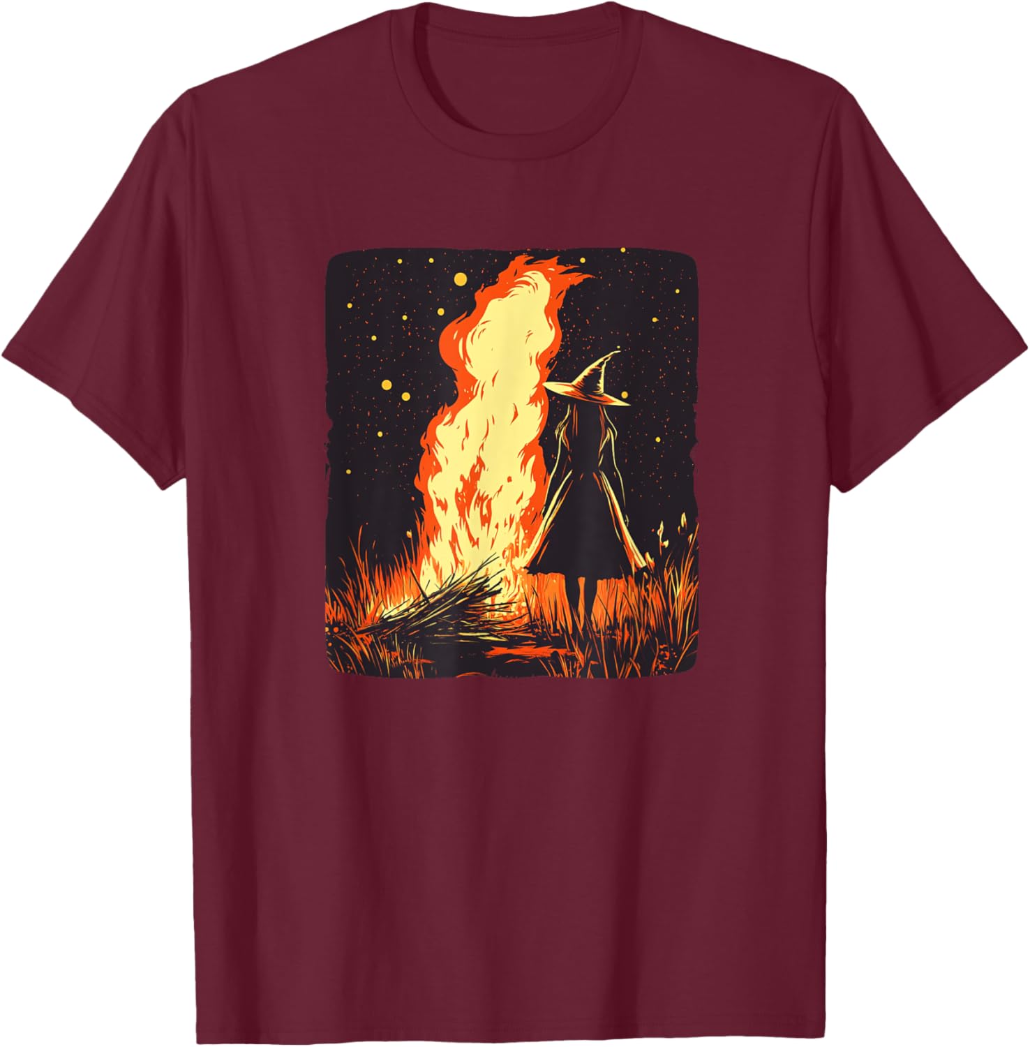 Spellbinding Witch and Bonfire Magic T-Shirt for Enchanting Nights - 3