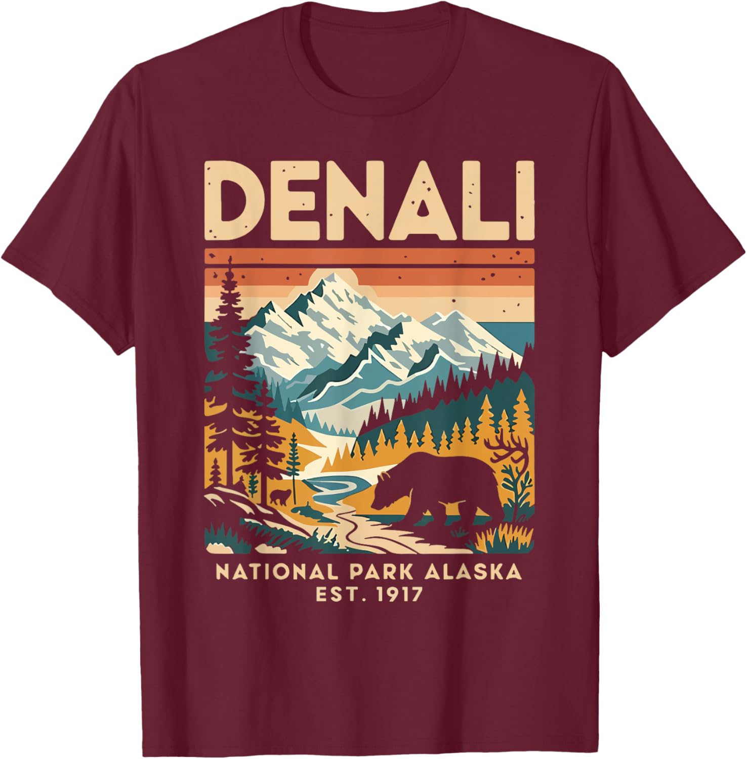Vintage Denali National Park T-Shirt for All Ages - Men's, Women's, Kids' Apparel - 9