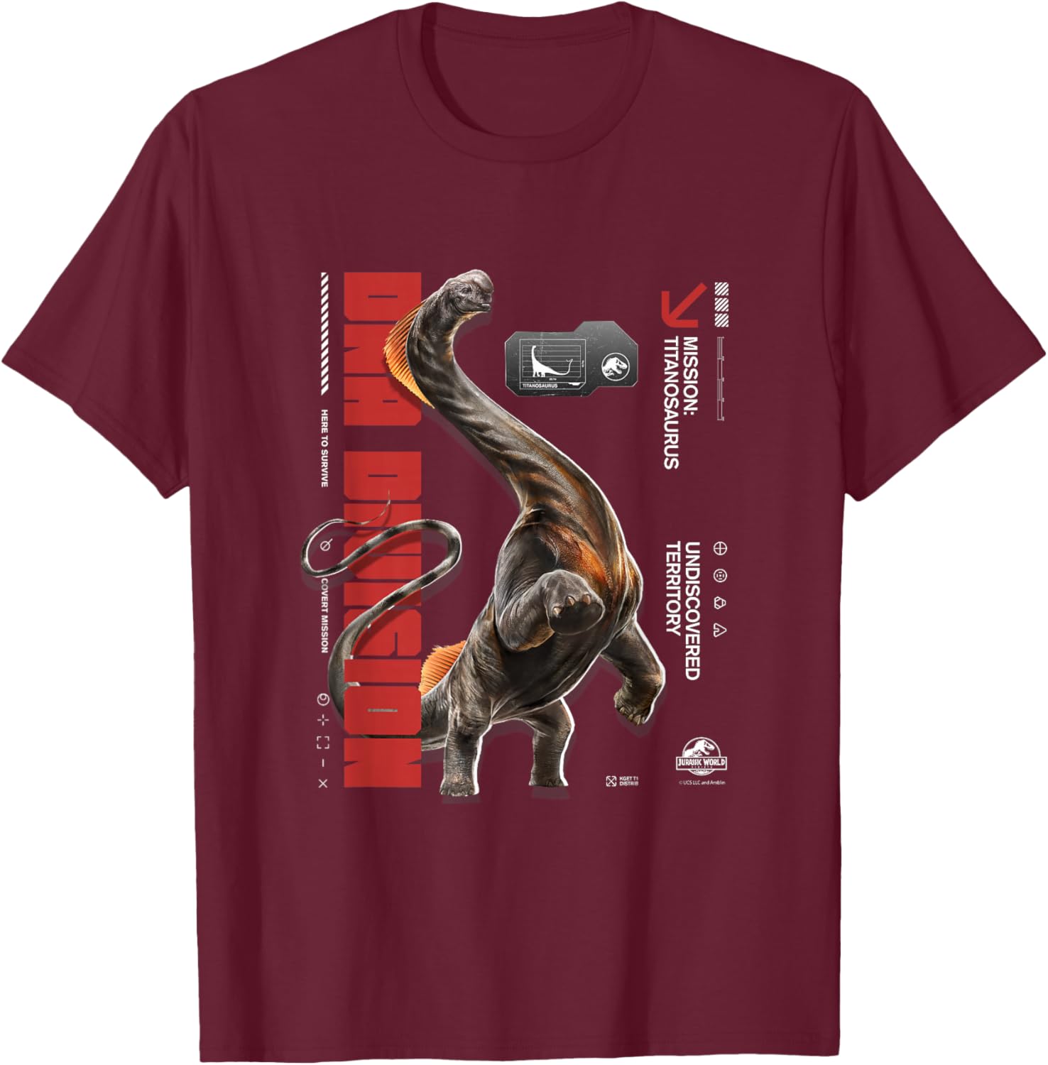 Jurassic World Rebirth Titanosaurus DNA Division T-Shirt for Dino Fans - 8