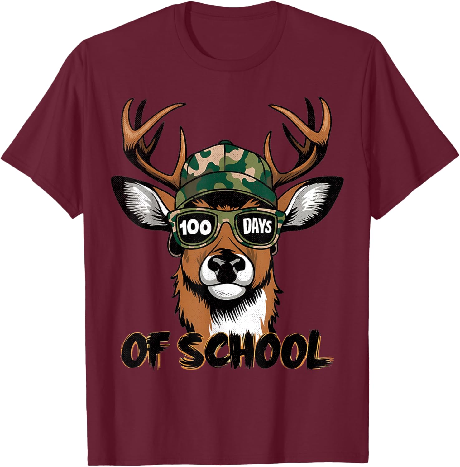 100 Days of School Deer Hunting T-Shirt for Kids Fun and Stylish - 15