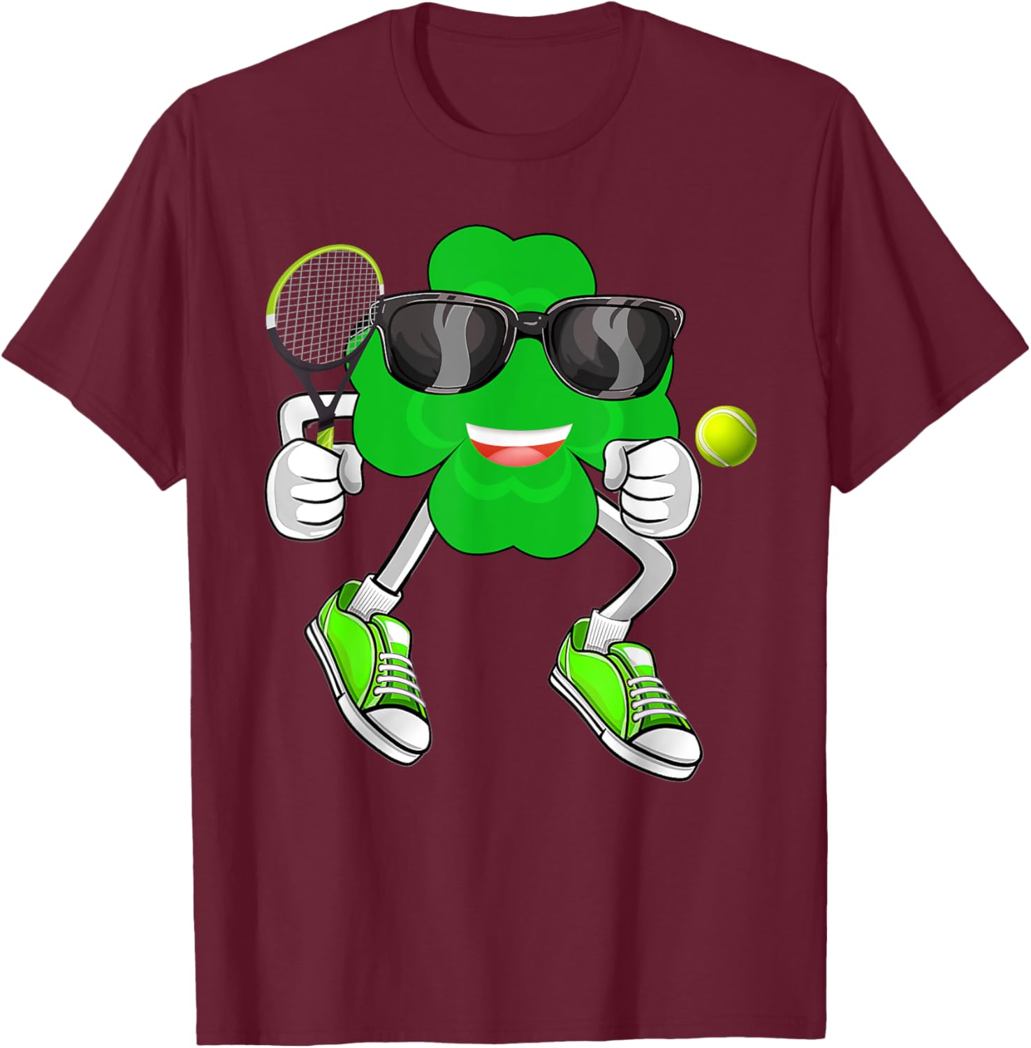 Shamrock Tennis Leprechaun Hat St. Patrick's Day T-Shirt for Boys - 13