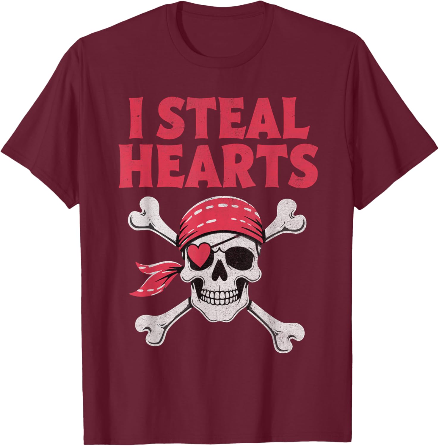 I Steal Hearts Pirate Skull T-Shirt for Kids - Perfect Valentine's Gift - 13