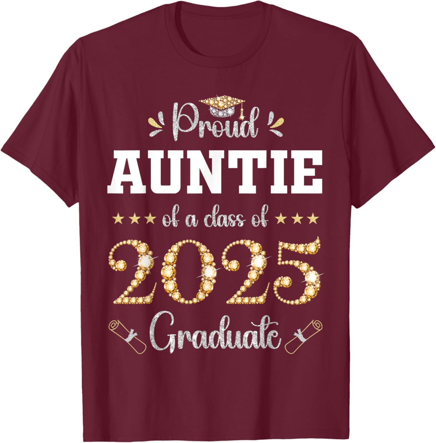 Proud Auntie of 2025 Graduate Graduation T-Shirt for Celebrating Achievements - 15