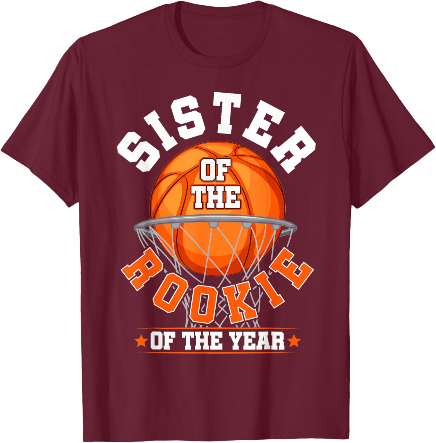 Adorable Sister of Rookie 1st Birthday Basketball Family Matching T-Shirt - 6