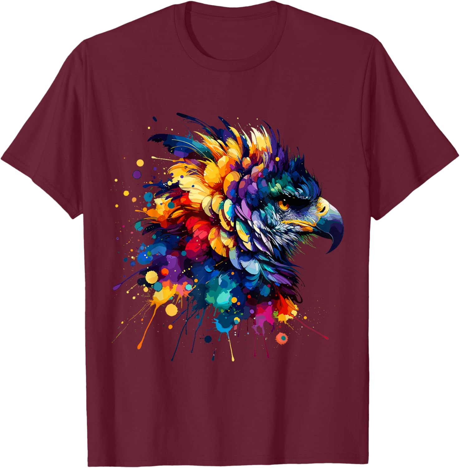 Colorful Harpy Eagle Splash Art T-Shirt for Nature Lovers and Wildlife Fans - 26