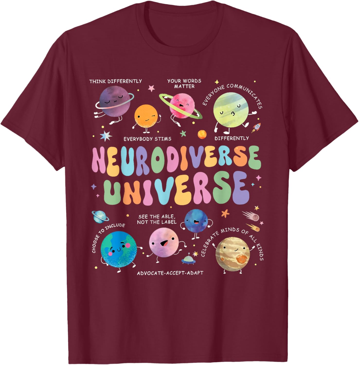 Neurodiverse Universe Autism Awareness T-Shirt for Understanding and Acceptance - 11