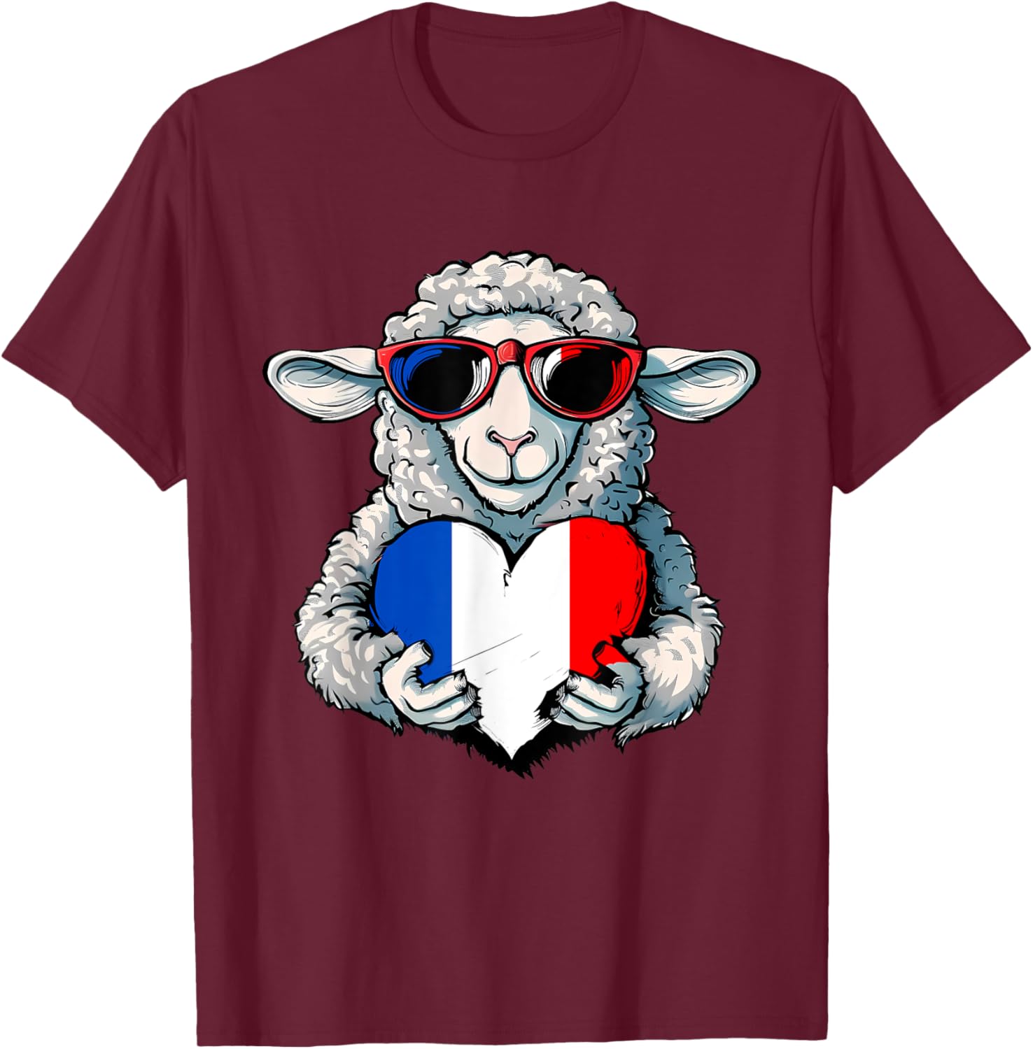 French Pride T-Shirt with France Flag and Sheep Design for Stylish Wear - 22